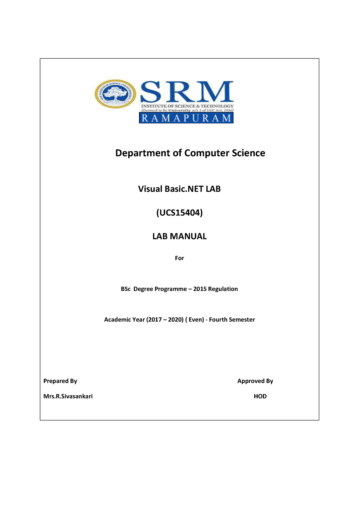 Bsc-cs-vb - Vb .net Notes For Student - Department Of Computer Science ...