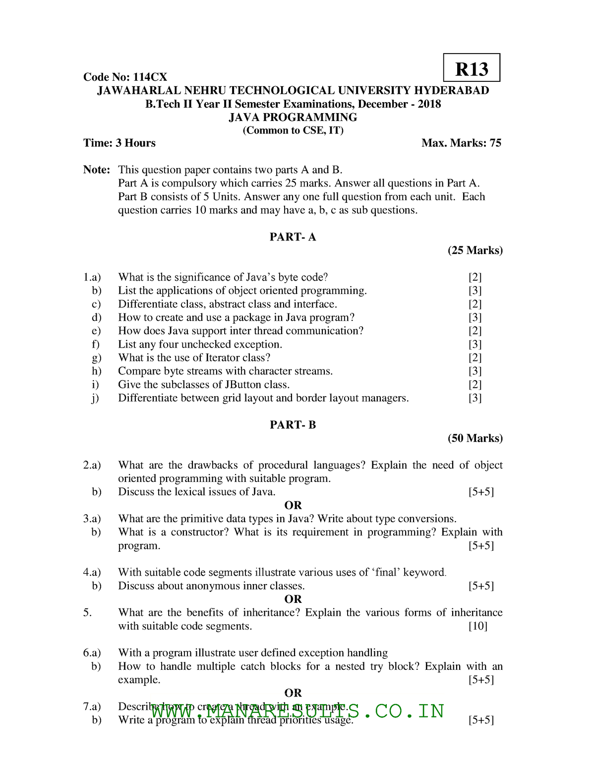 114CX112018 - Bca questions paper - Code No: 114CX JAWAHARLAL NEHRU ...