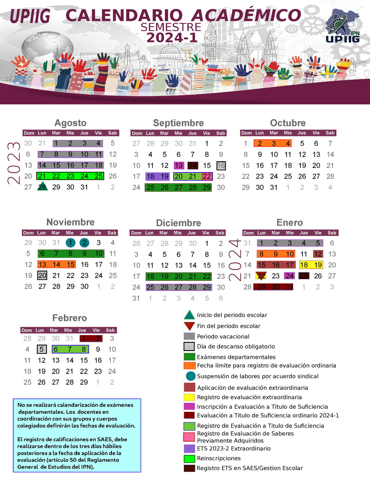 Calendario Academico Upiig 20241 - CALENDARIO ACADÉMICO 2024- SEMESTRE ...