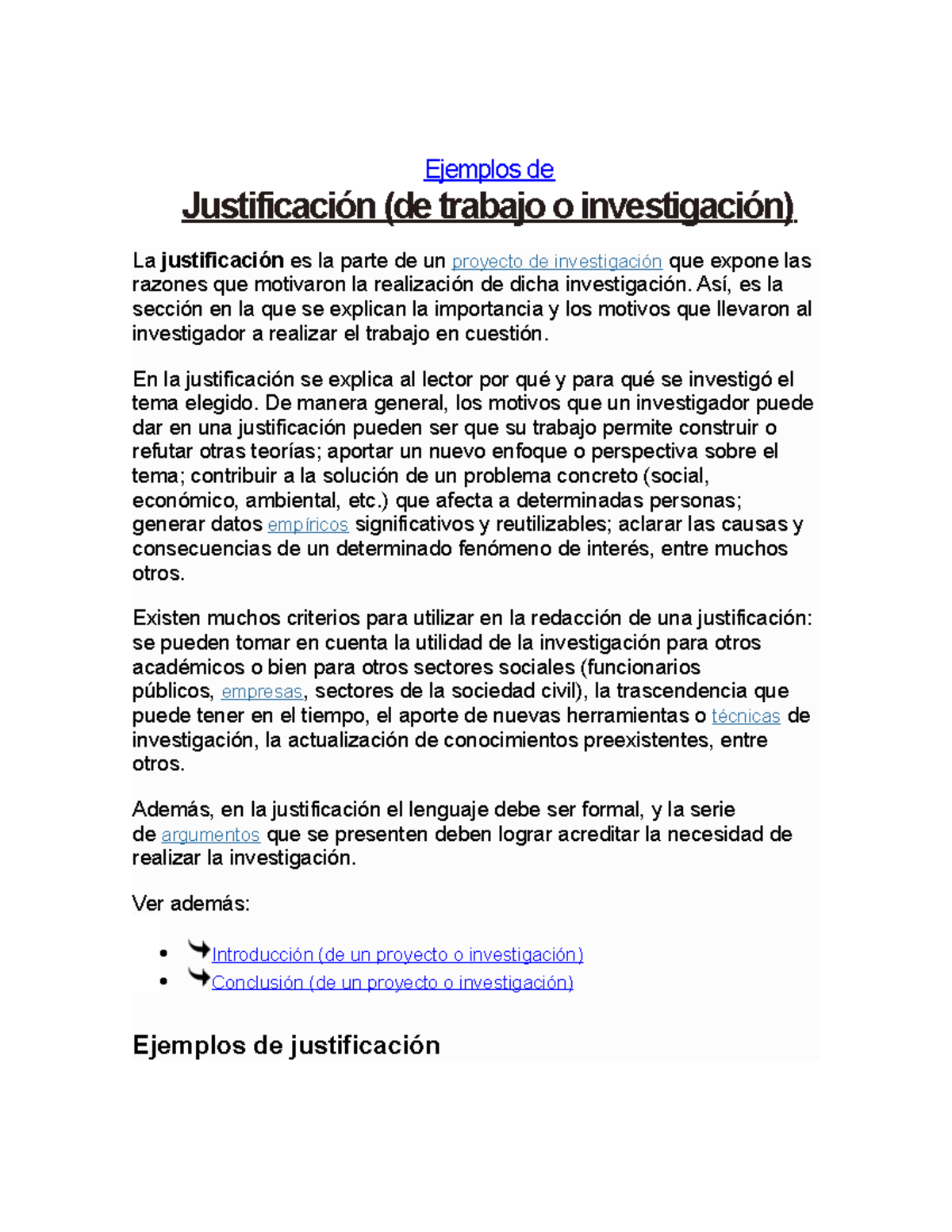 Ejemplos De Justificacion Para Metodologia Ejemplos De Justificación De Trabajo O 7853