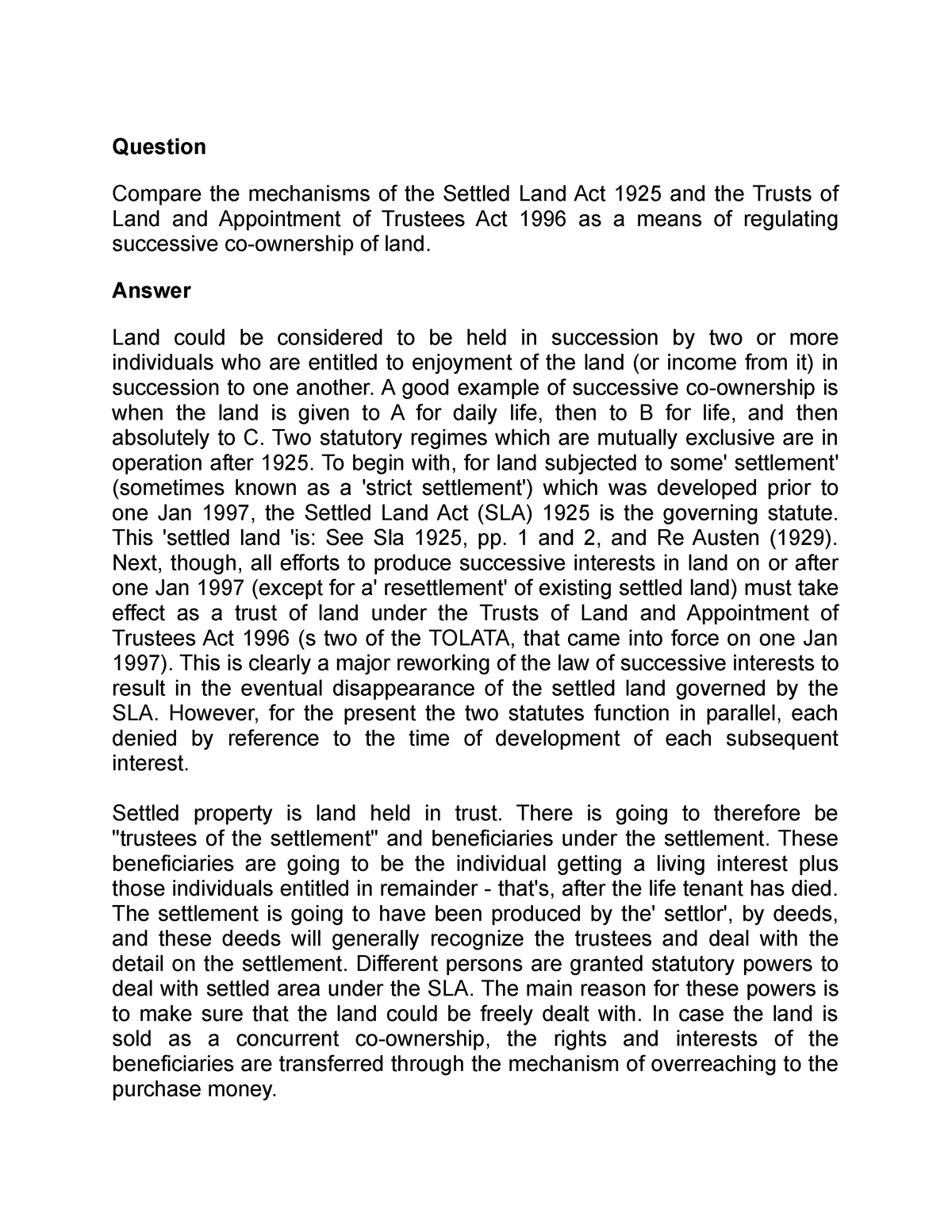 co-ownership-2-co-ownership-question-compare-the-mechanisms-of-the-settled-land-act-1925-and