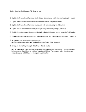 Physics important questions - Physics : Electromagnetic Theory, Quantum ...