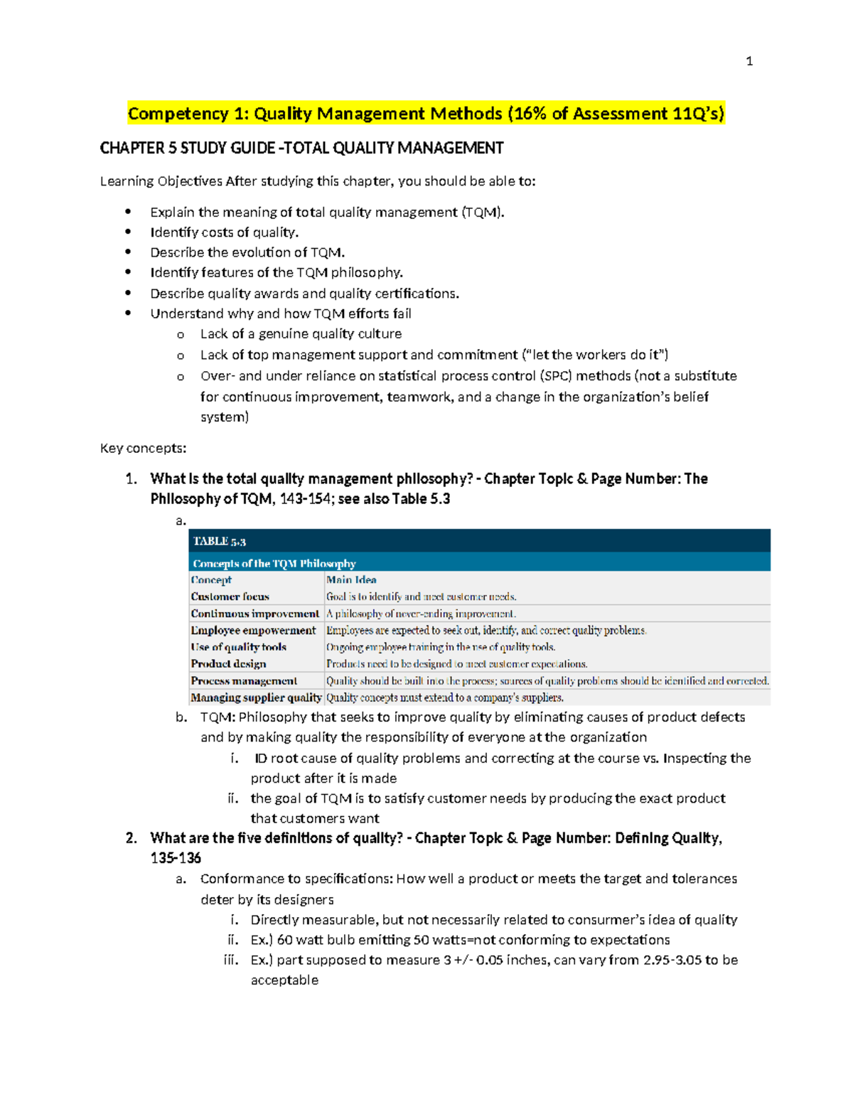 C215 Material Review - completed study guide for OA - Competency 1 ...