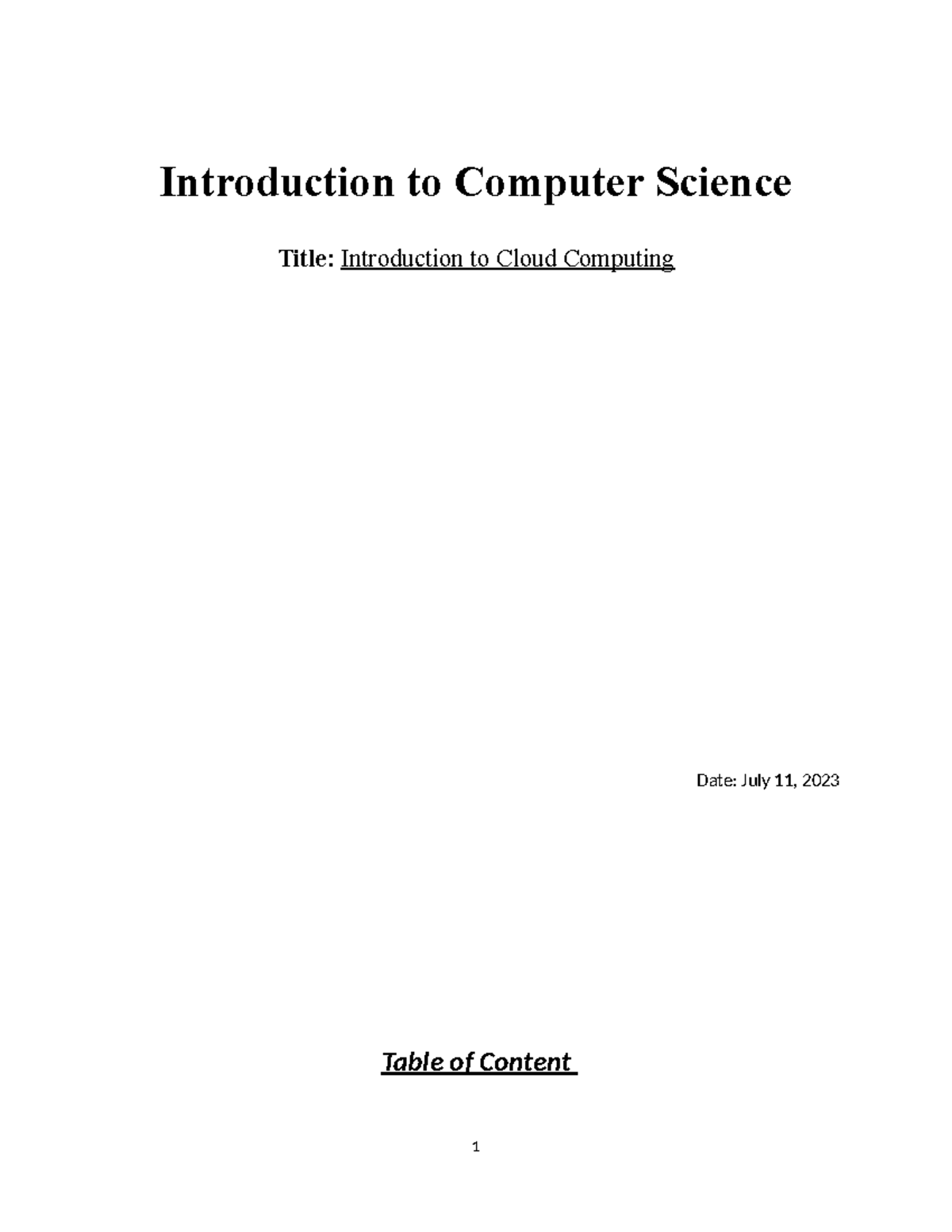 ICS - computer science - Introduction to Computer Science Title ...