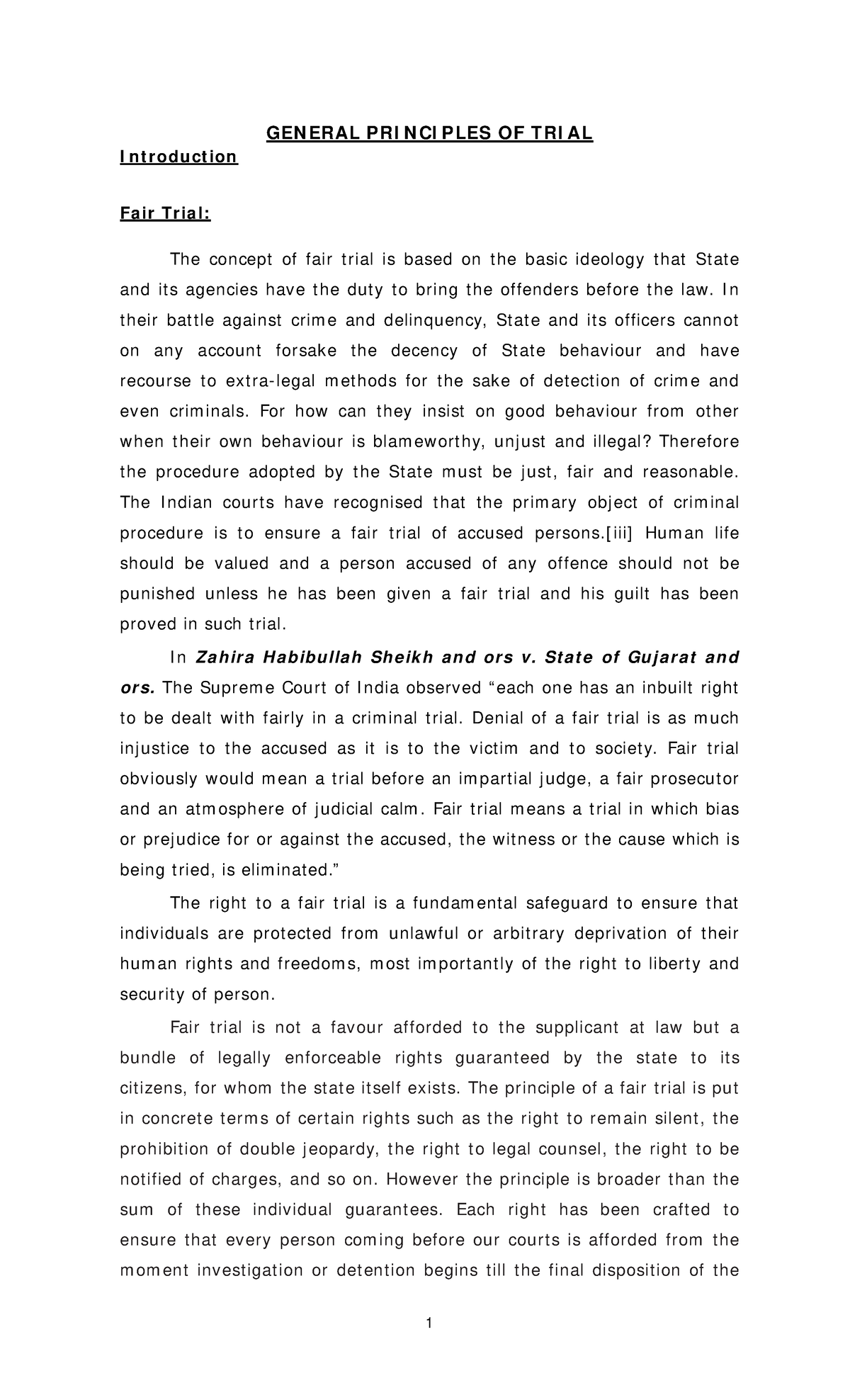 General Principles OF Trial - Mayakuntla Manasa - GENERAL PRINCIPLES OF ...