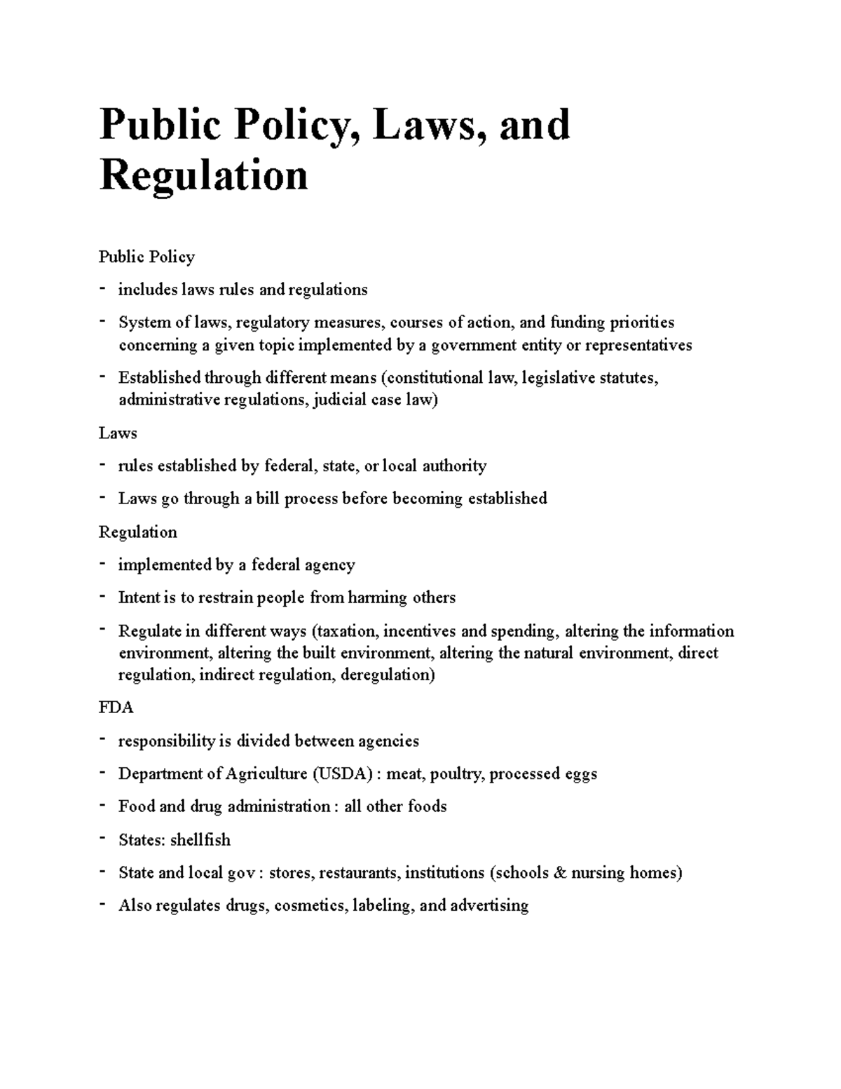 Public Policy, Laws, And Regulation - Public Policy, Laws, And ...