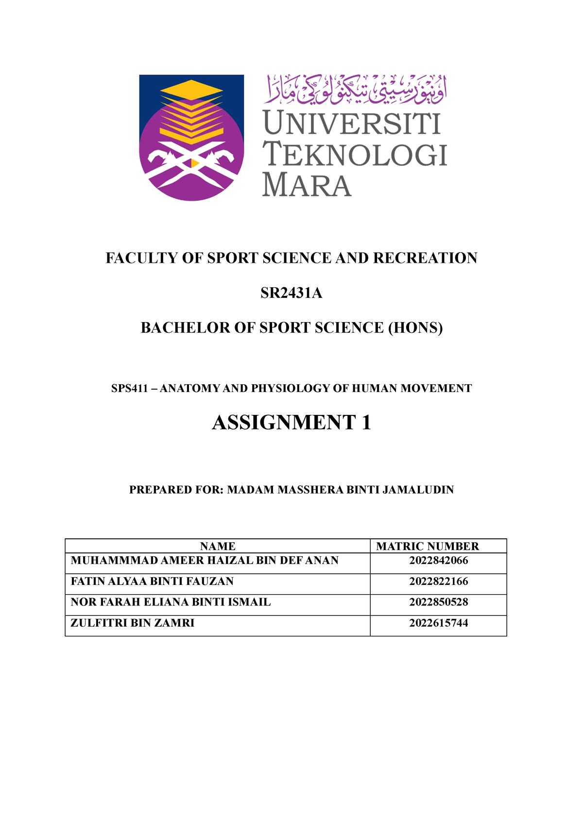 sport science assignment