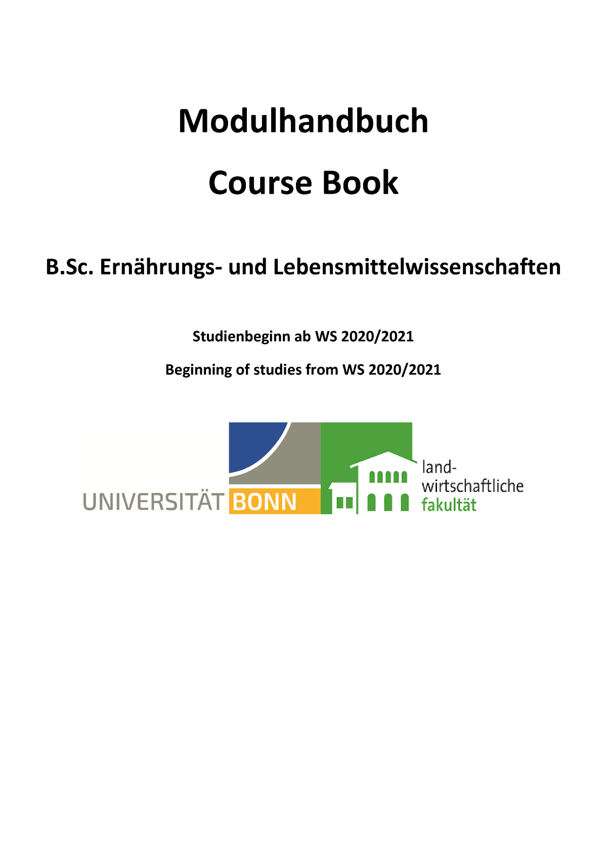 Modulhandbuch - Ab 2021 - Modulhandbuch Course Book B. Ernährungs- Und ...