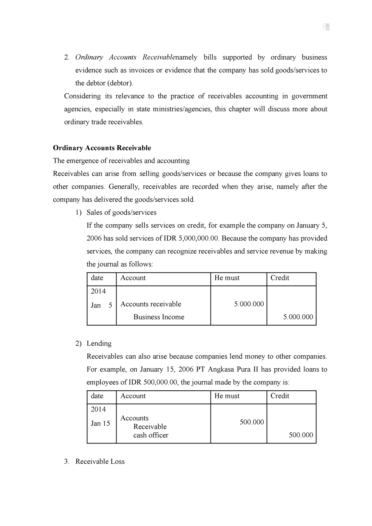 Financial accounting - learning - Ordinary Accounts Receivablenamely ...