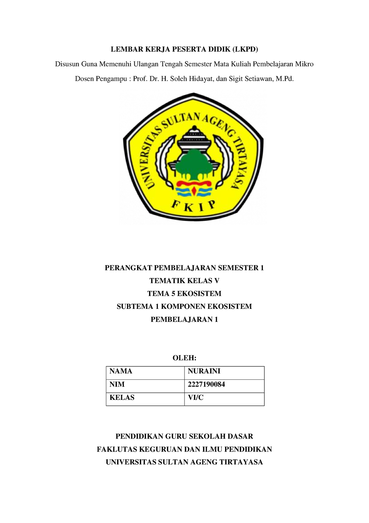 Lkpd Kelas 5 Tema 5 Subtema 1 Pembelajaran 1 Lembar Kerja Peserta Didik Lkpd Disusun Guna 8114