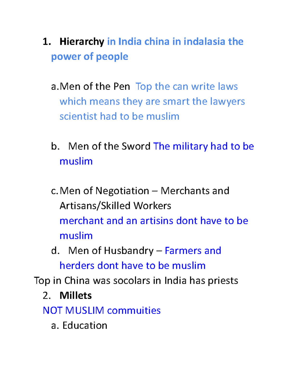 Ottoman empire pt2 Hierarchy in India china in indalasia the power of