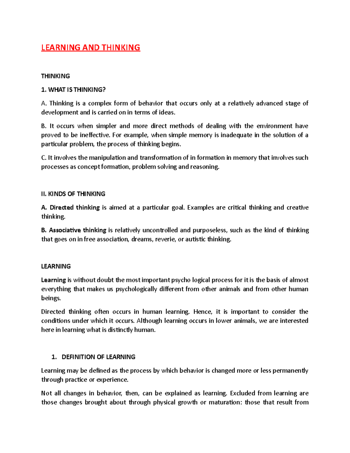 thinking-experimental-psycology-lecture-handout-docsity