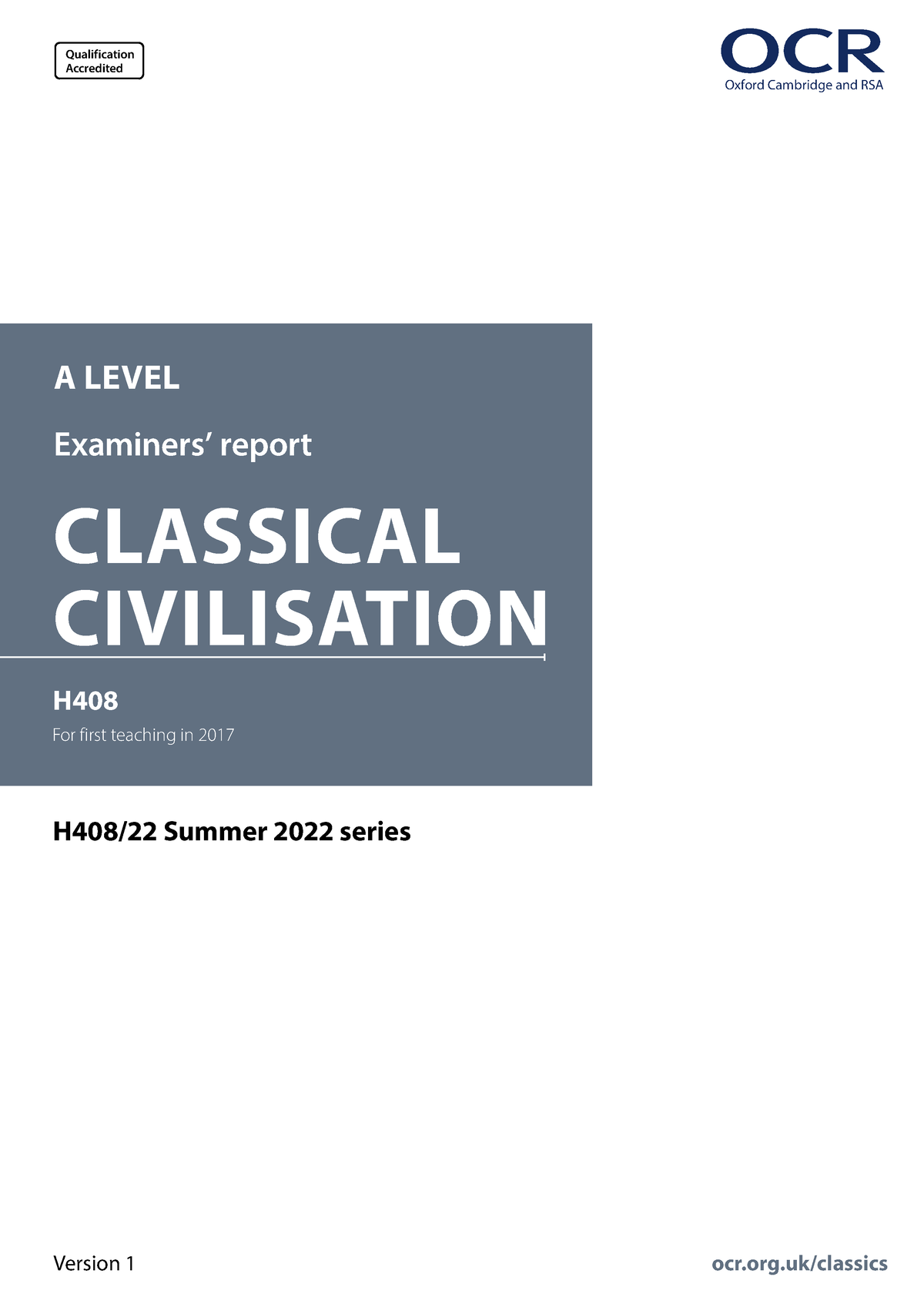 AL Classical Civ ER H408 22 June22 Final - CLASSICAL CIVILISATION H408 ...