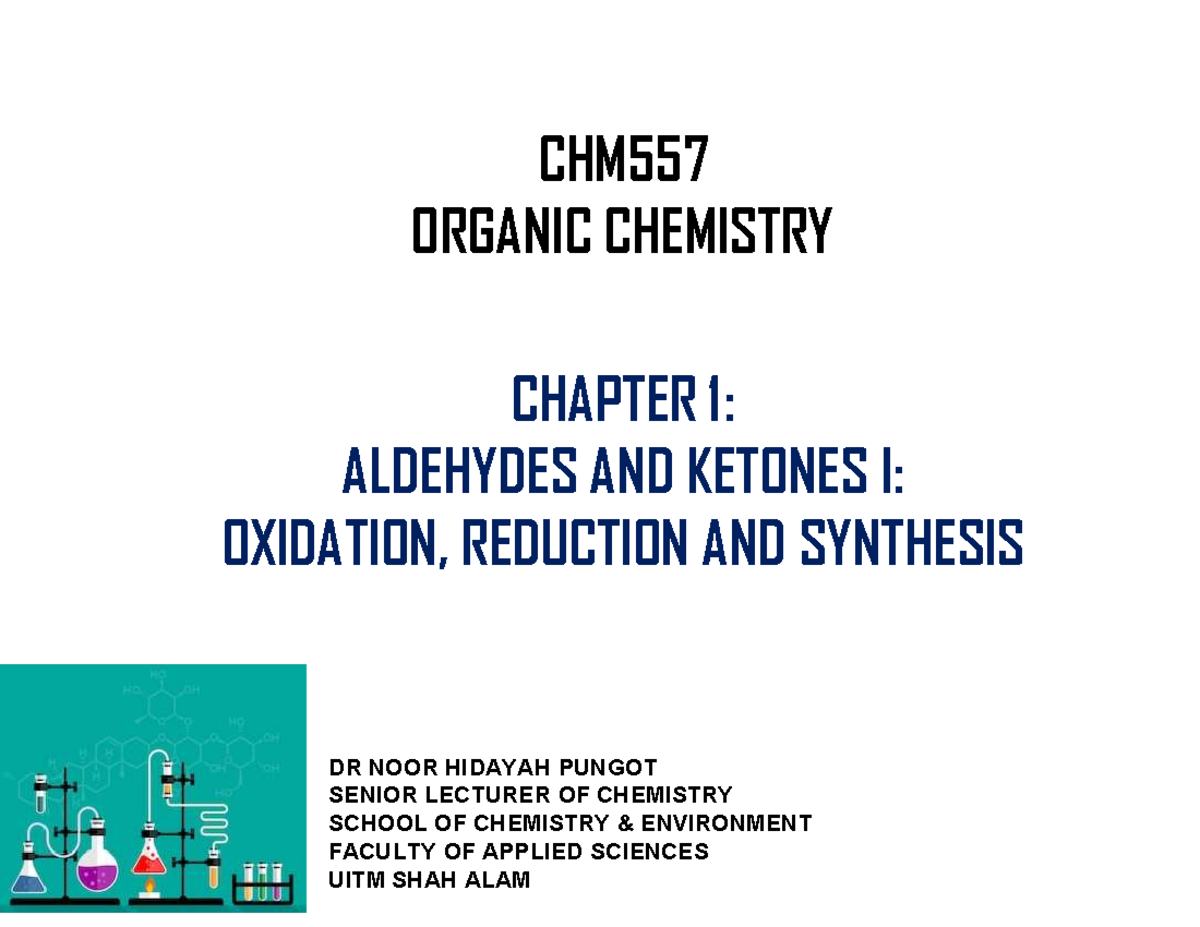 CHM557 Chapter 1 - CHAPTER 1: ALDEHYDES AND KETONES I: OXIDATION ...