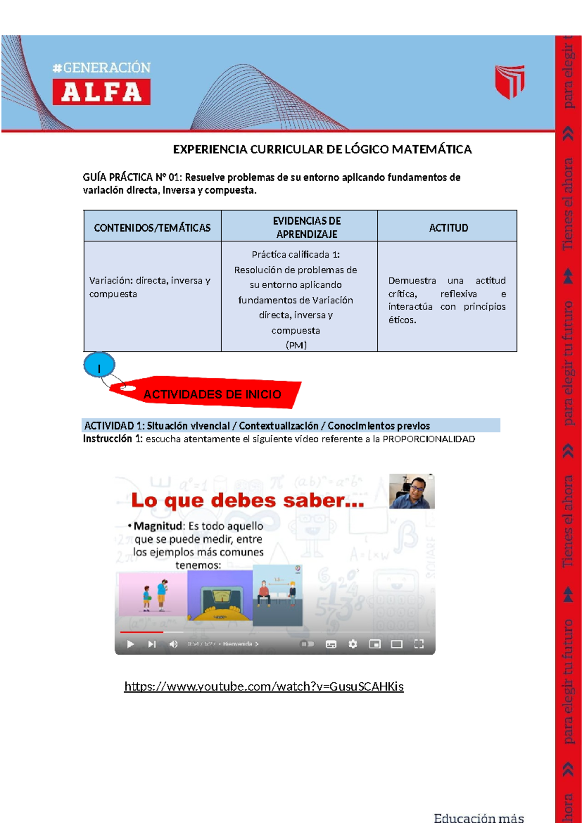 GUÍA Práctica N° 1 - Variacion Directa, Inversa Y Compuesta ...