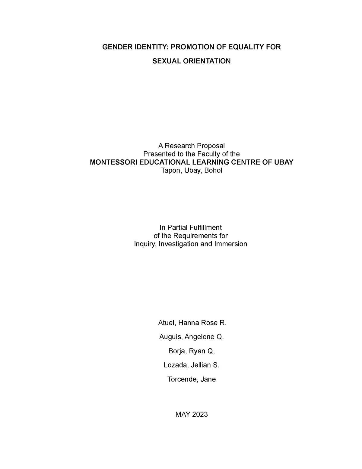 example of thesis title about gender equality