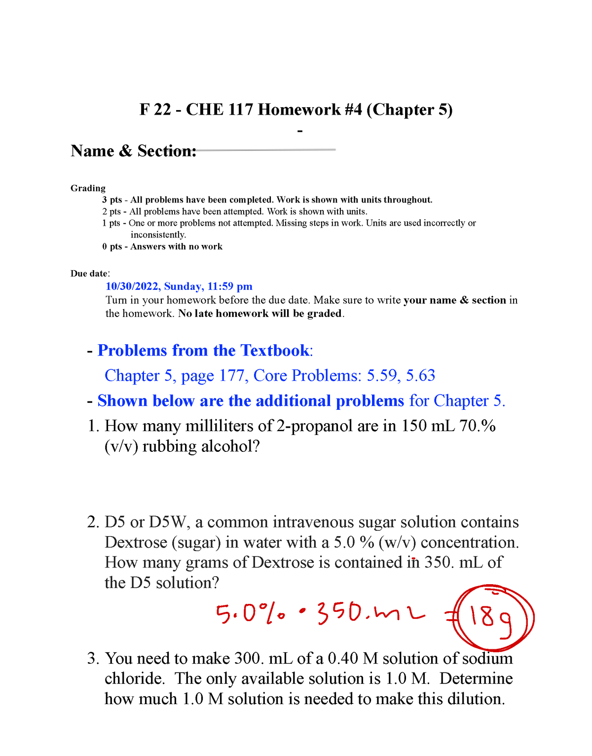 Fall+22+CHE+117+Homework+chapter+5 - F 22 - CHE 117 Homework #4 ...