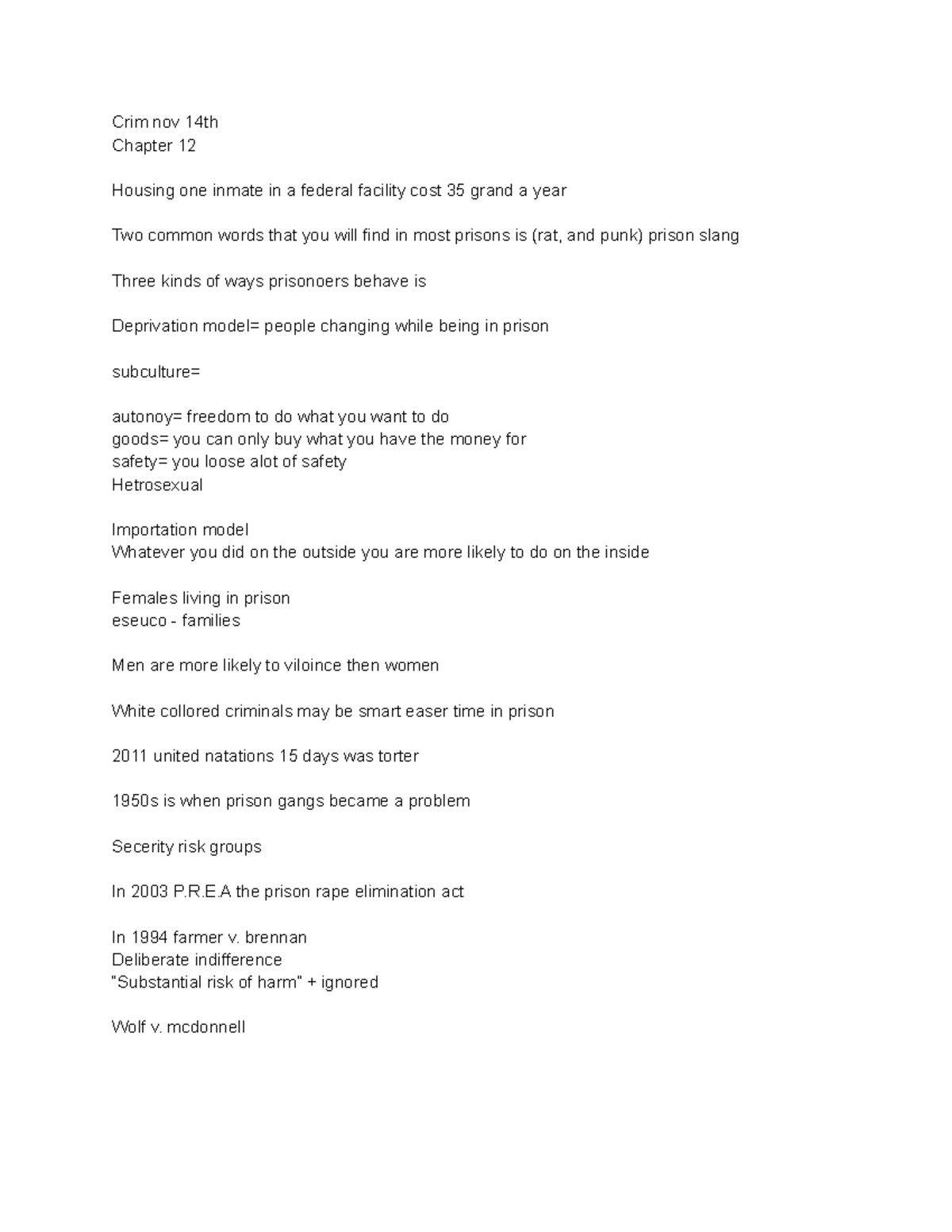 Crim chapter 12 criminal justice Crim nov 14th Chapter 12 Housing