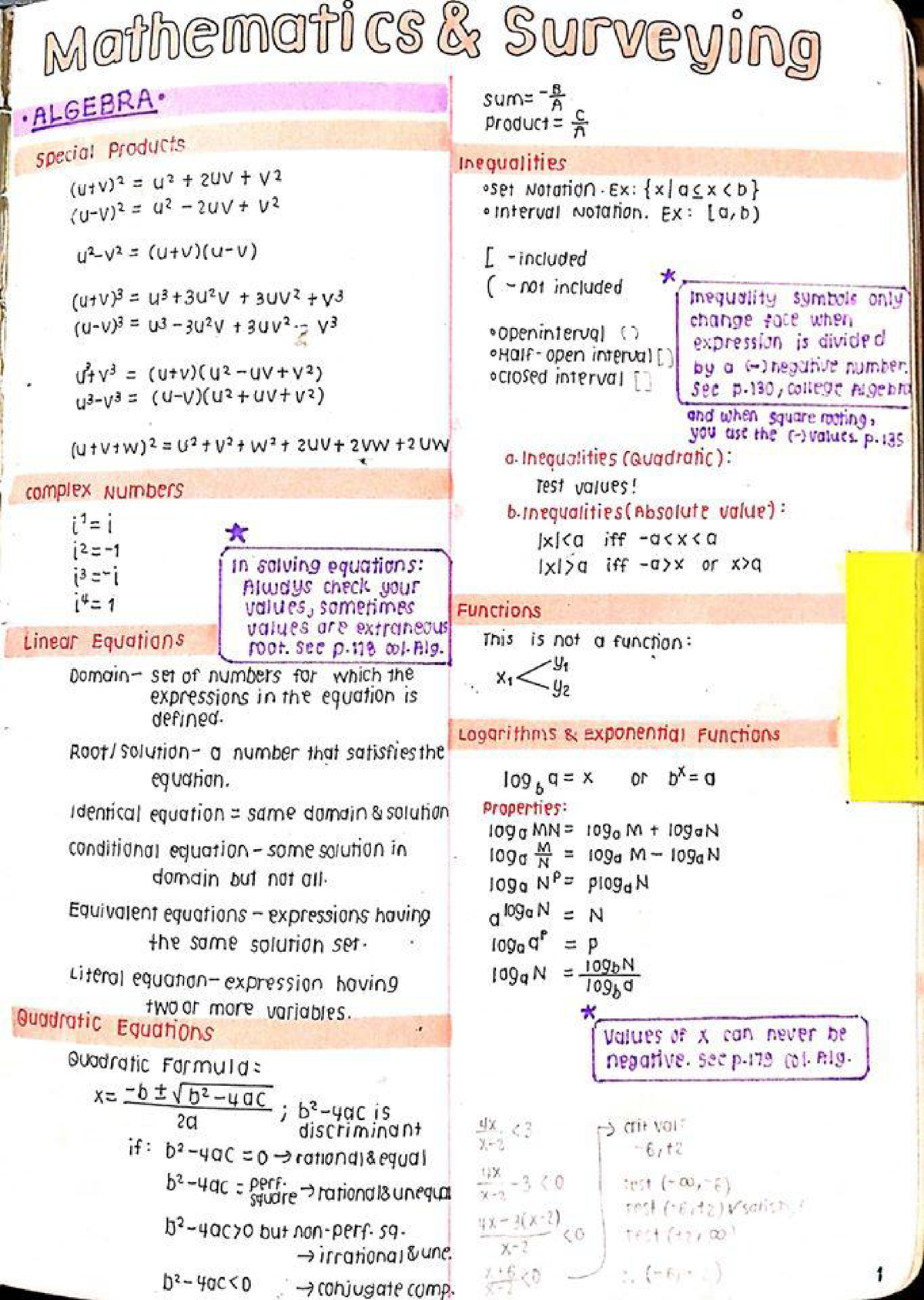 Maam Destiny CE Formulas - BS Civil Engineering - Studocu