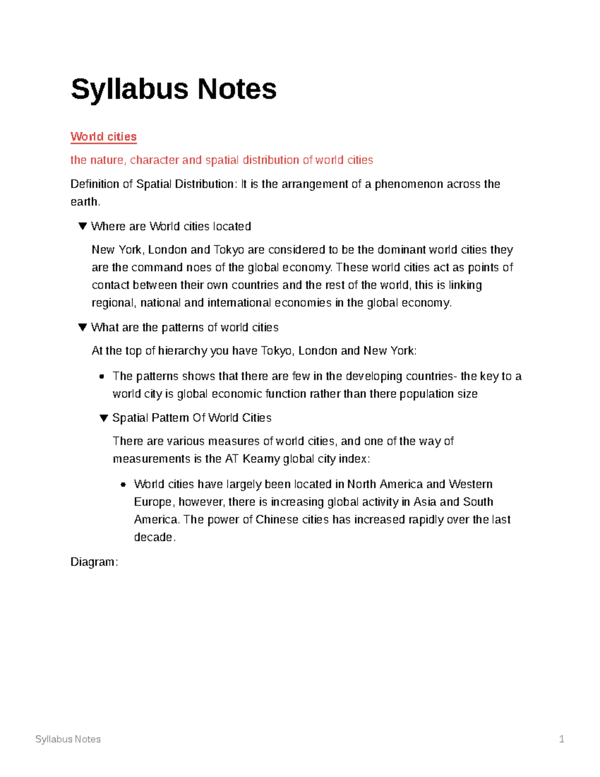 Syllabus Notes - Syllabus Notes World cities the nature, character and ...