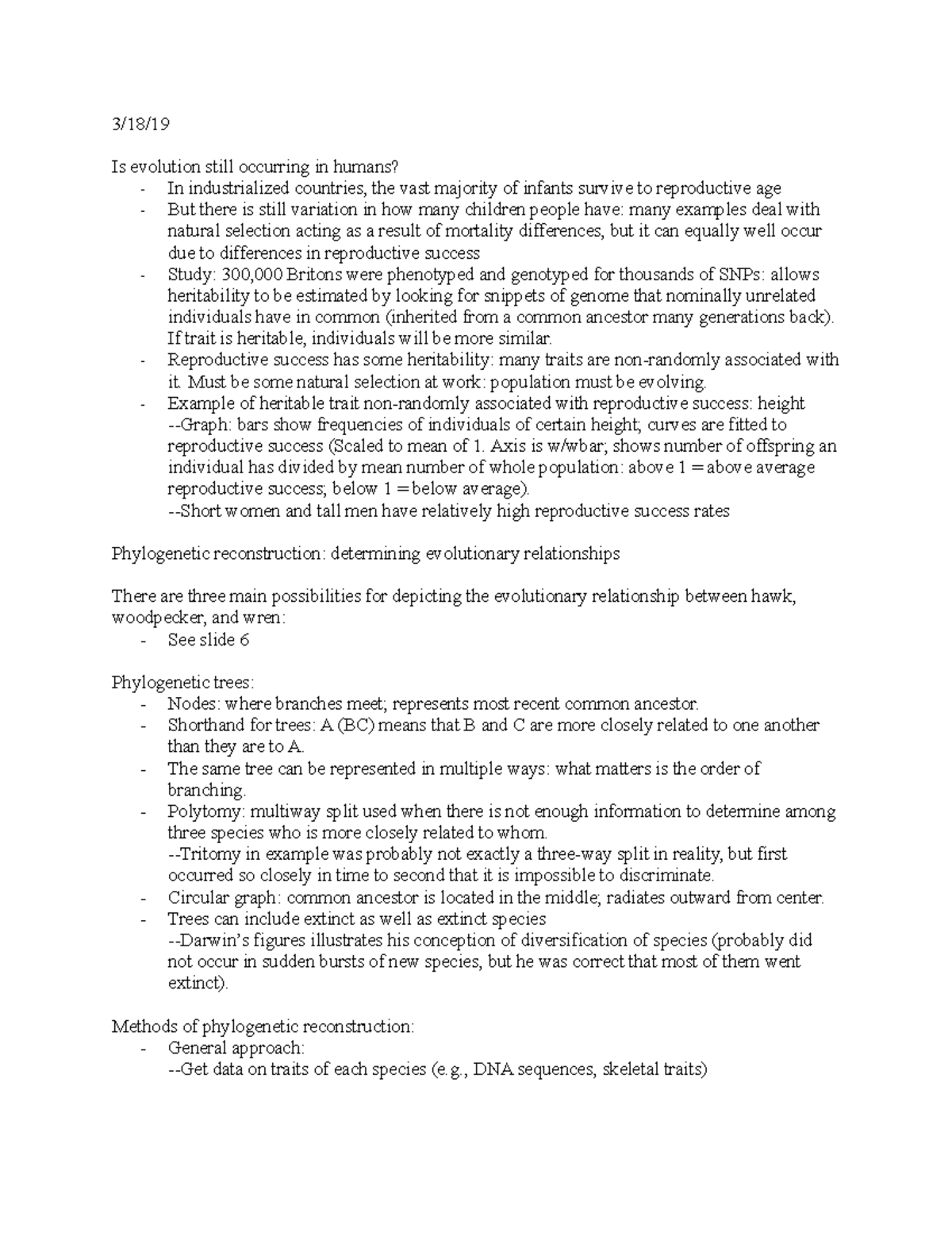 Evolution Unit 3 Notes - 3/18/ Is evolution still occurring in humans ...