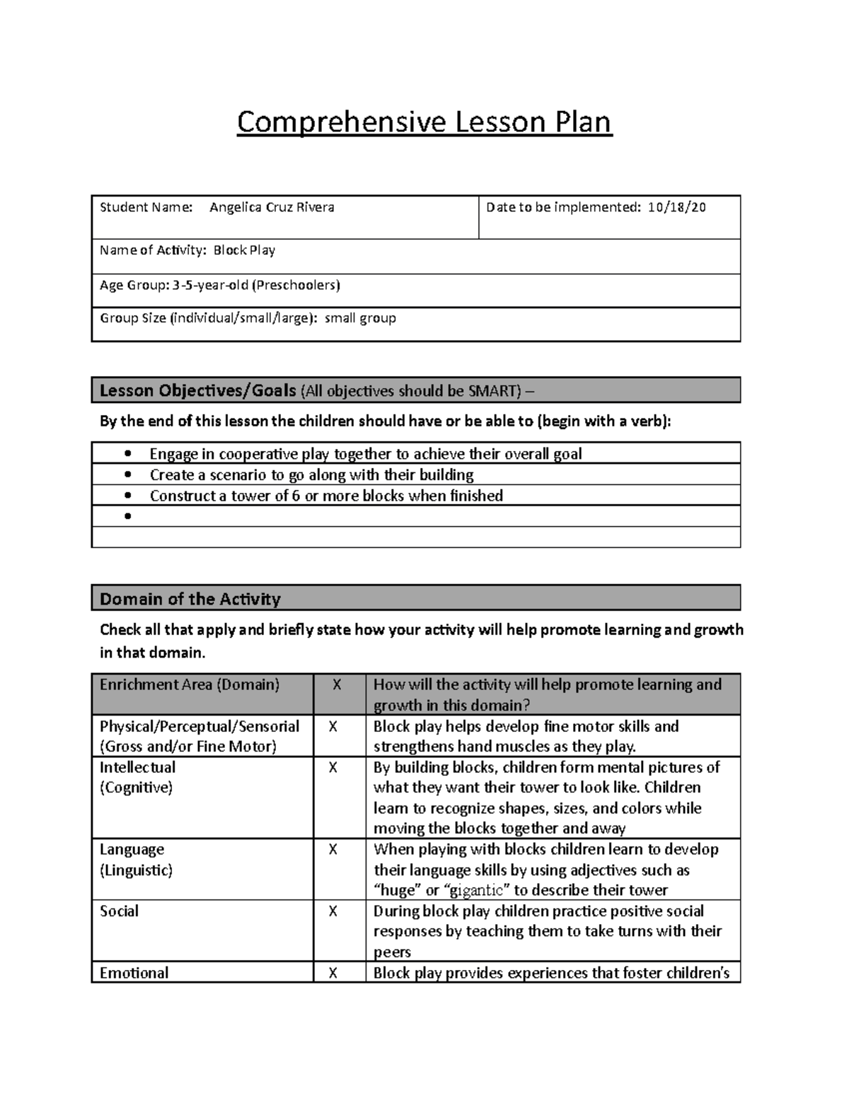 ACruz Rivera Mod2Lesson Plan 10162020 - EEC 1202 - Studocu