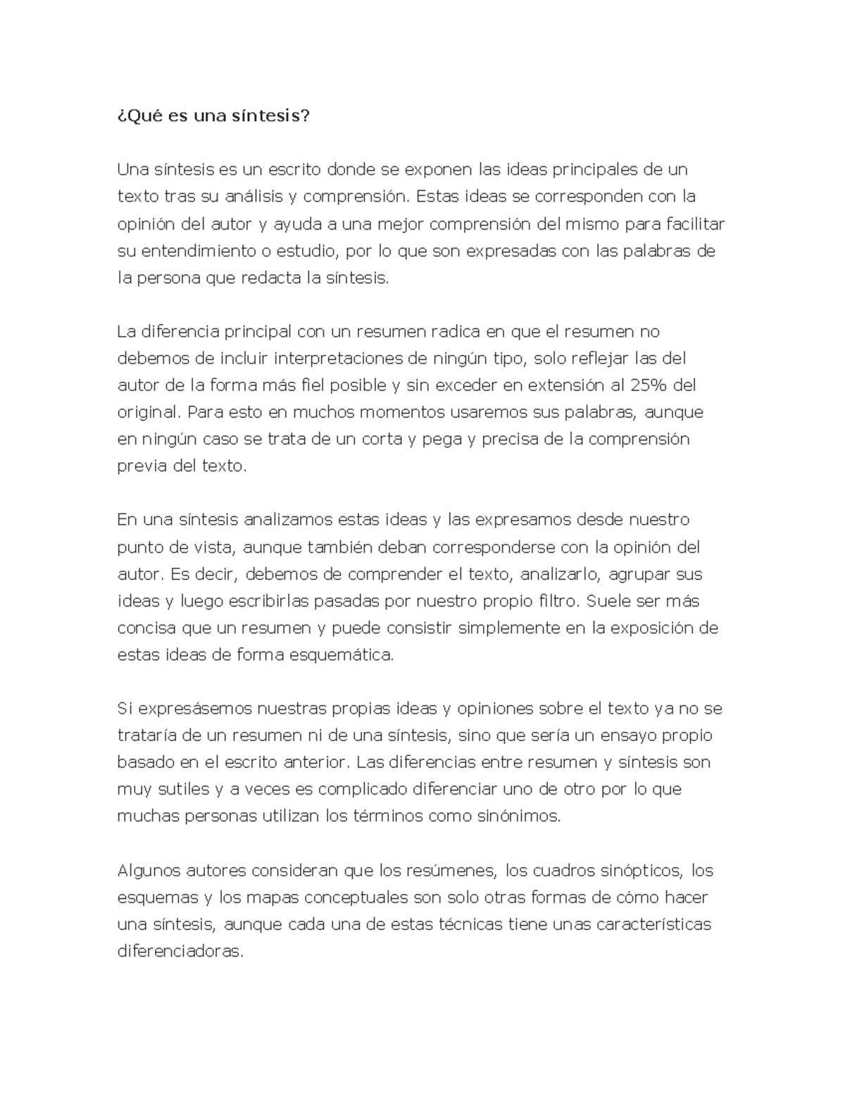 Qu es una s ntesis qu es una s ntesis una s ntesis es un escrito