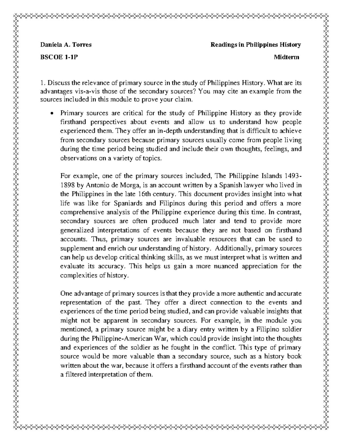 Midterm For Reading In Philippines History - Daniela A. Torres Readings ...