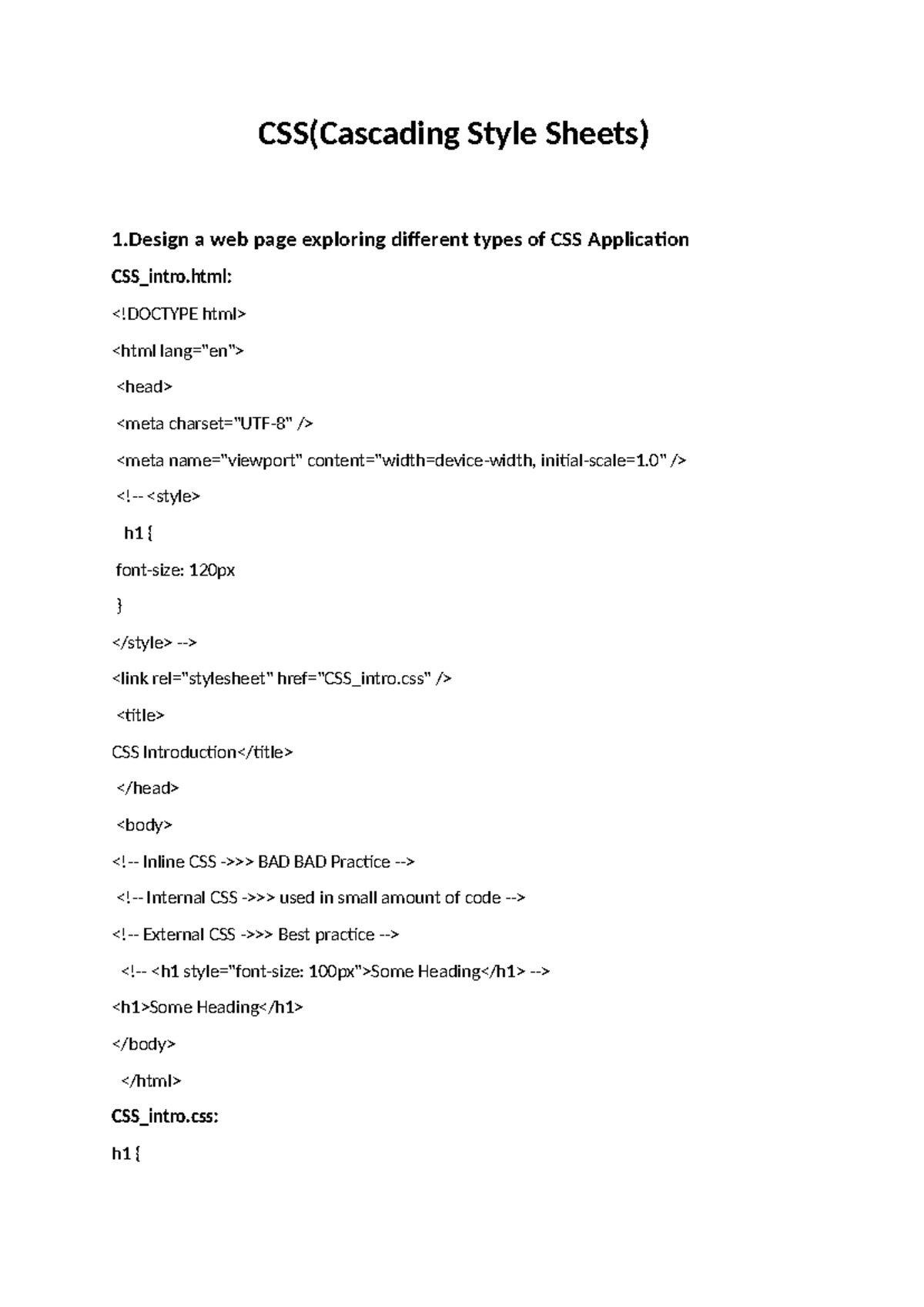 CSS - CSS - CSS(Cascading Style Sheets) 1 a web page exploring ...
