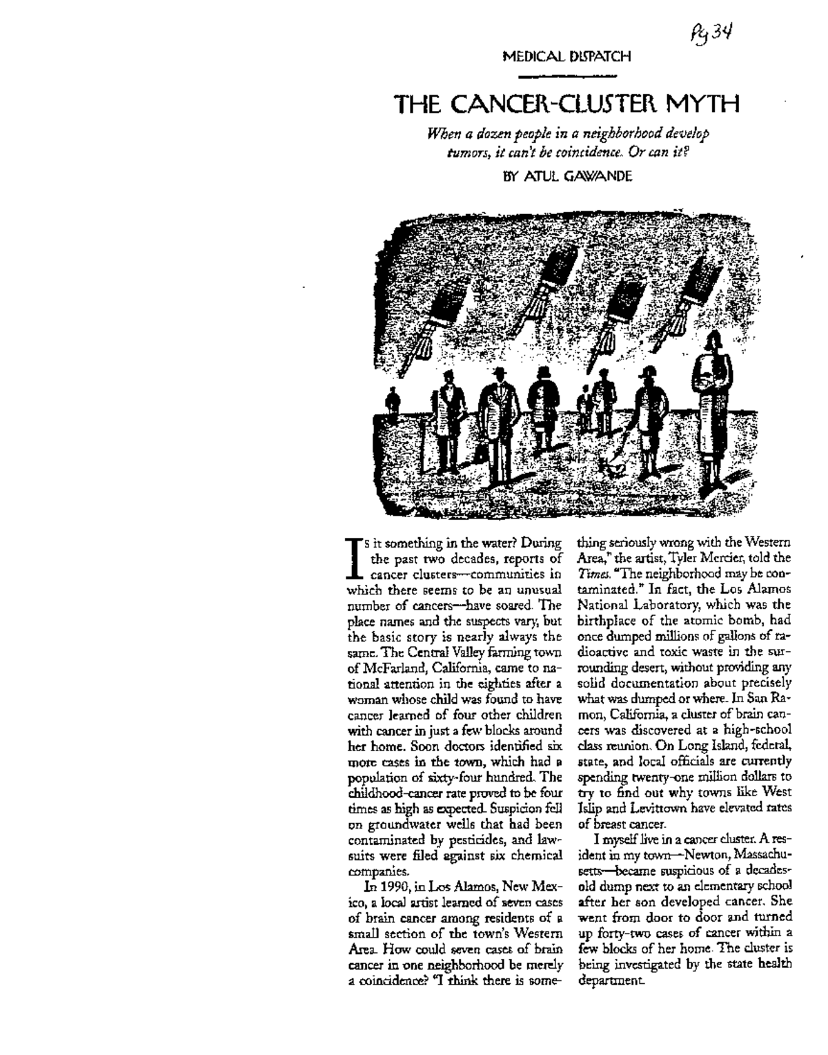 Cancer Cluster Myth 1999 MKTG 776 Studocu