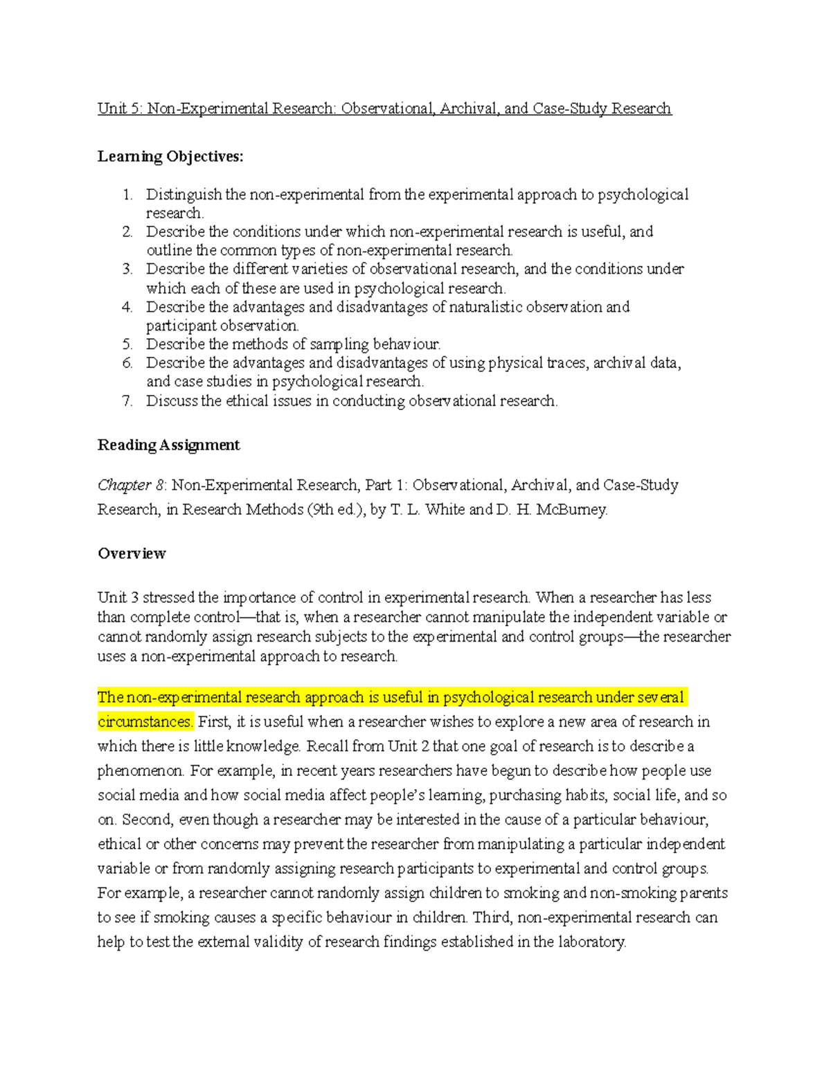 in non experimental research what is a case study