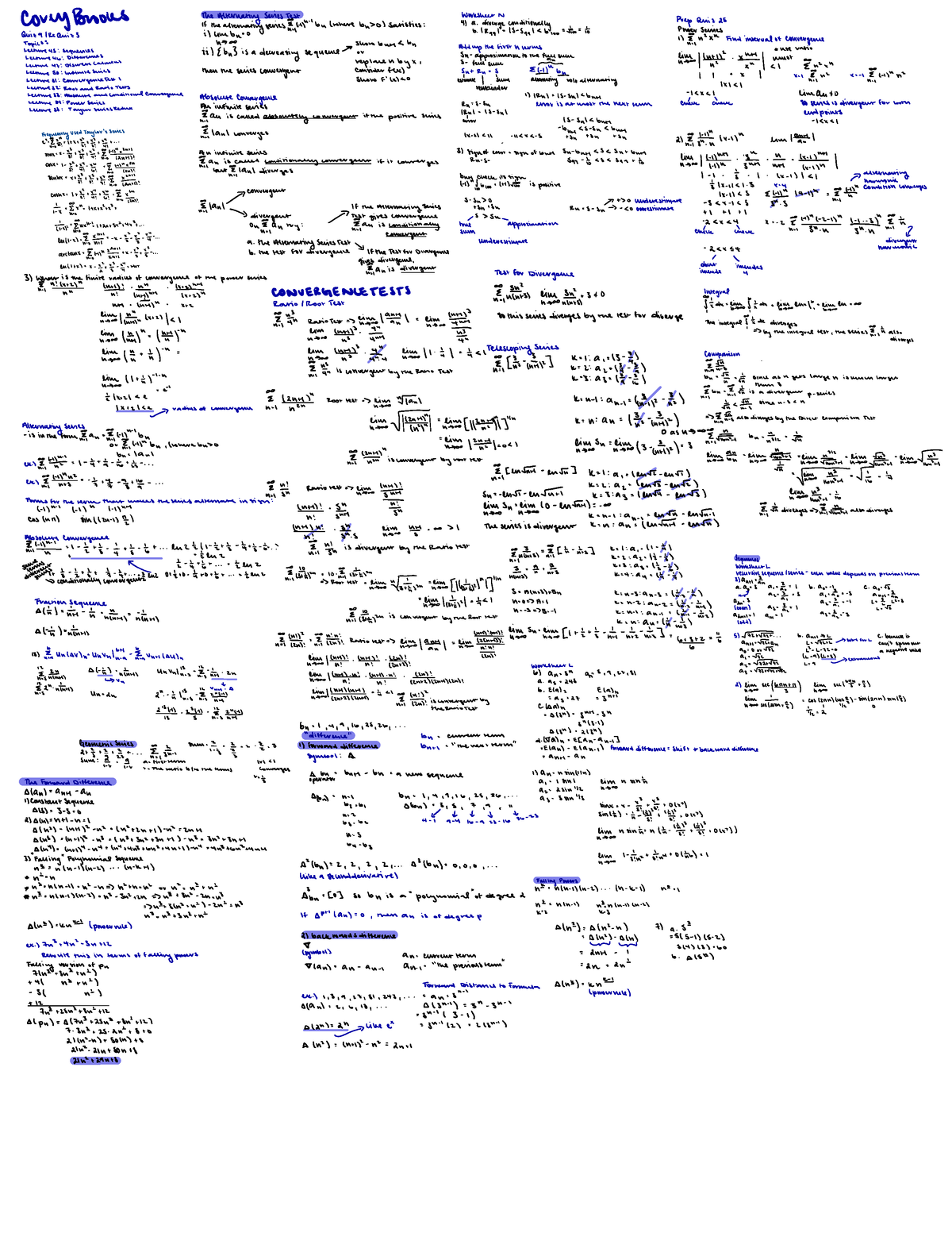 Quiz9 Re Quiz 3 - Notes Sheet for Quiz 9/ Redo Quiz 3 - Worksheer N ...