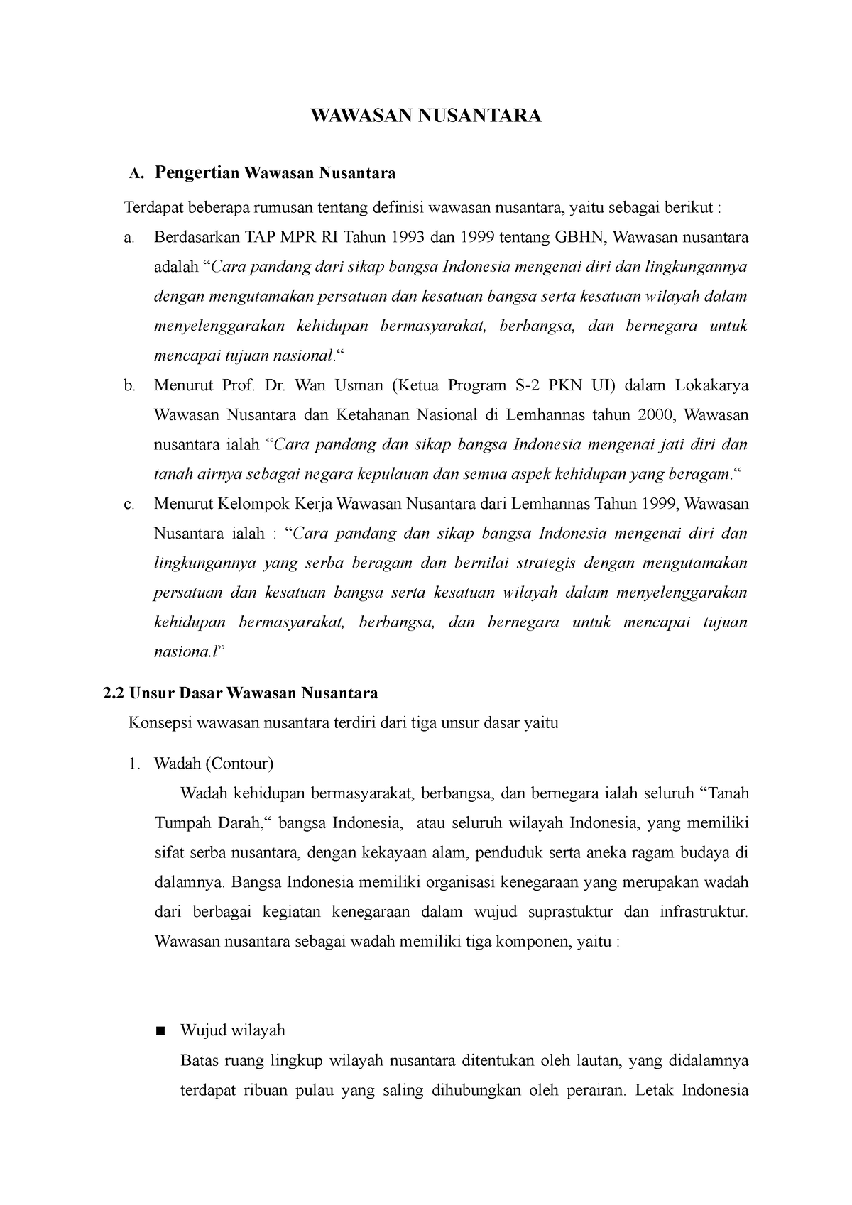 Wawasan Nusantara - Materi - WAWASAN NUSANTARA A. Pengertian Wawasan ...