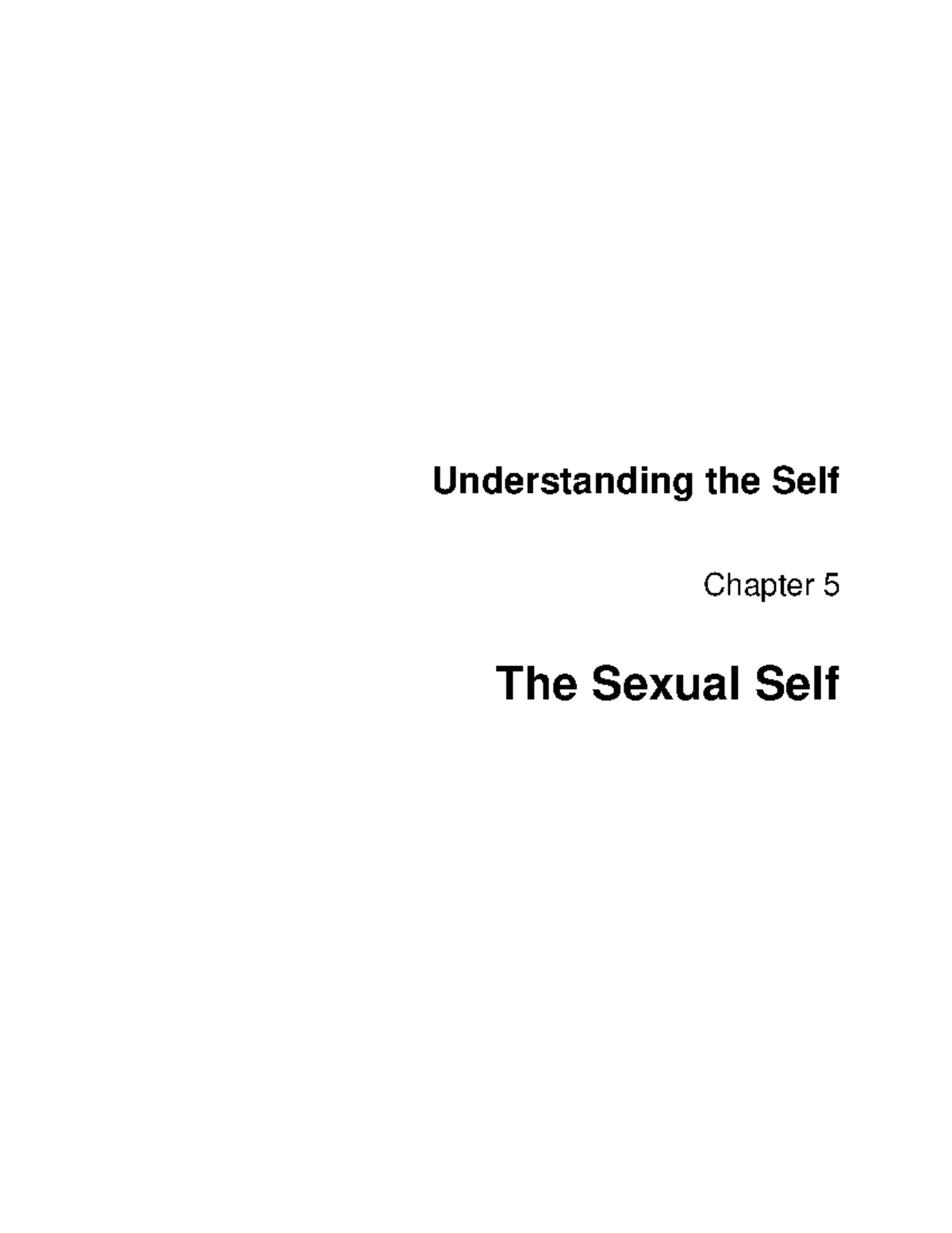Chapter 1 Lesson 5 - UTS - Understanding the Self Chapter 5 The Sexual ...