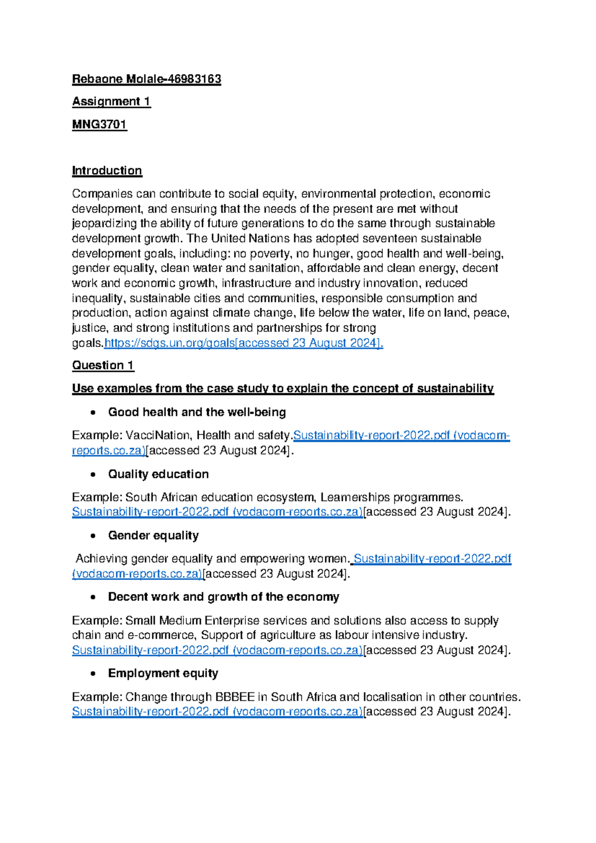 Assignment 1 MNO3701 Submit - Rebaone Molale- Assignment 1 MNG ...