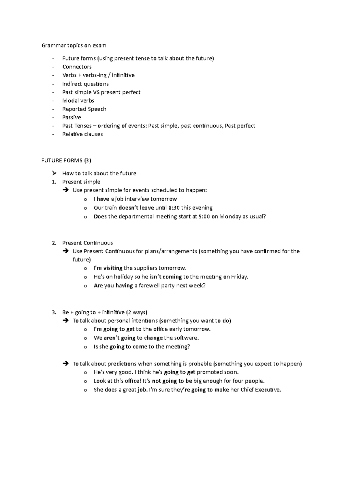 Samenvating Engels 2 - Samenvatting cursus - Grammar topics on exam ...