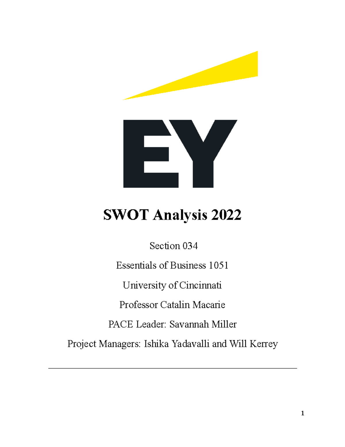 SWOT Analysis - LC #034 EY - SWOT Analysis 2022 Section 034 Essentials ...