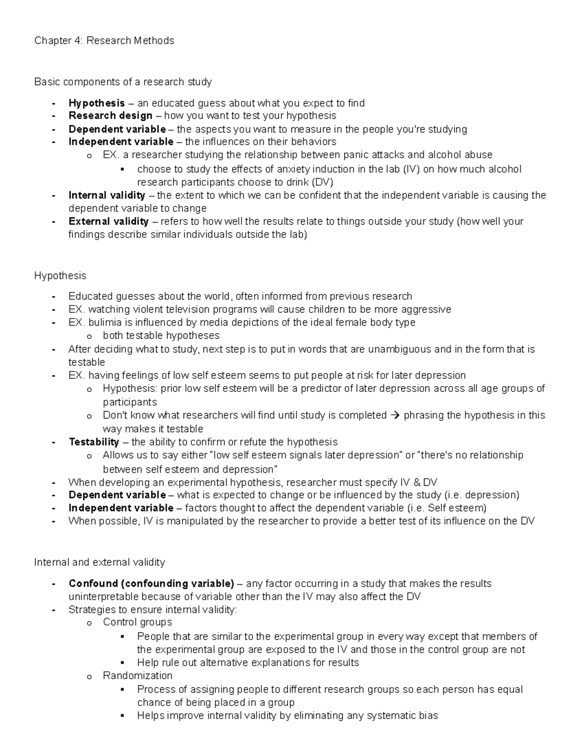 Chapter 4 - Lecture Notes 4 - Chapter 4: Research Methods Basic ...