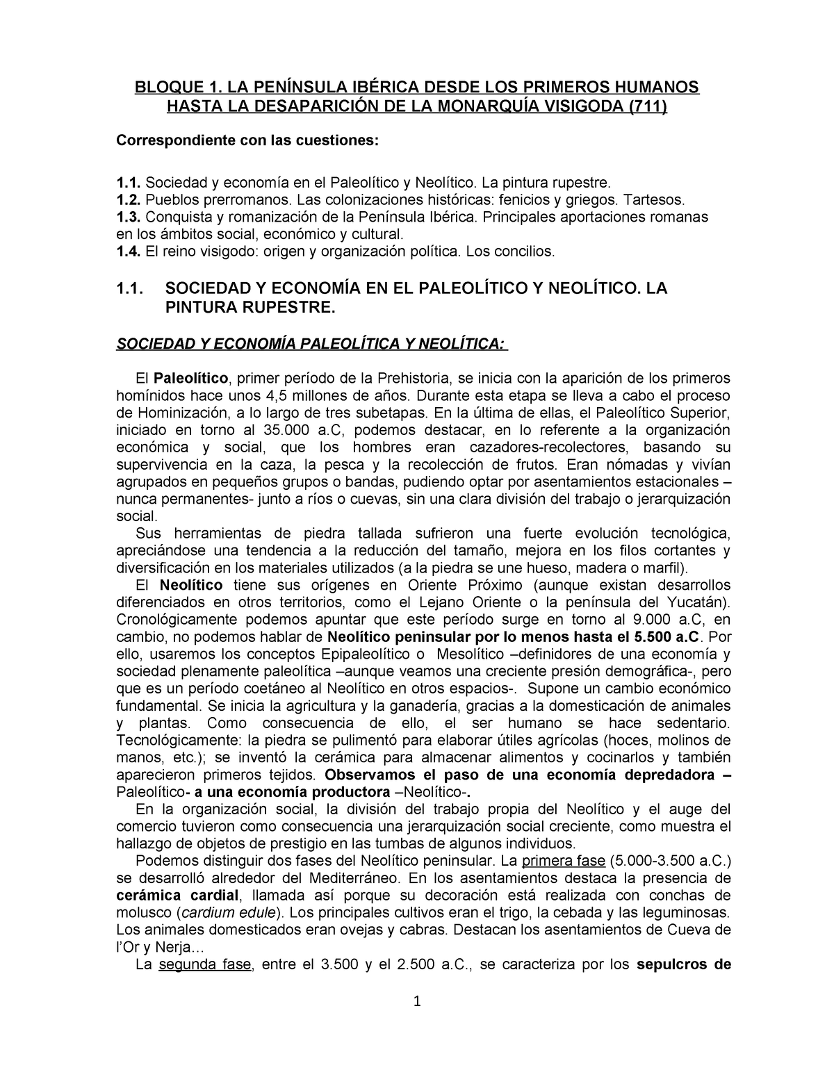 Bloque 1 2021 22 Xxx Bloque 1 La PenÍnsula IbÉrica Desde Los Primeros Humanos Hasta La 3842