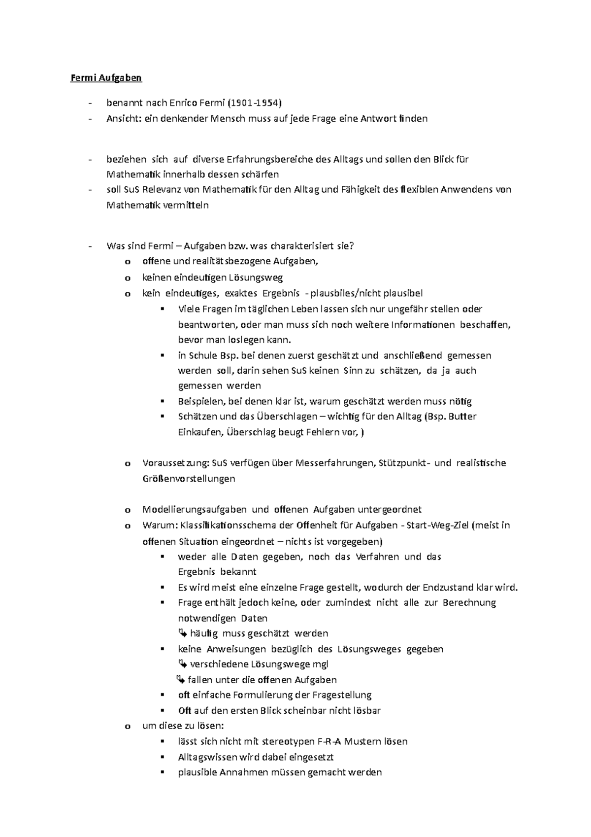 Fermi Aufgaben Fermi Aufgaben benannt nach Enrico Fermi (19011954