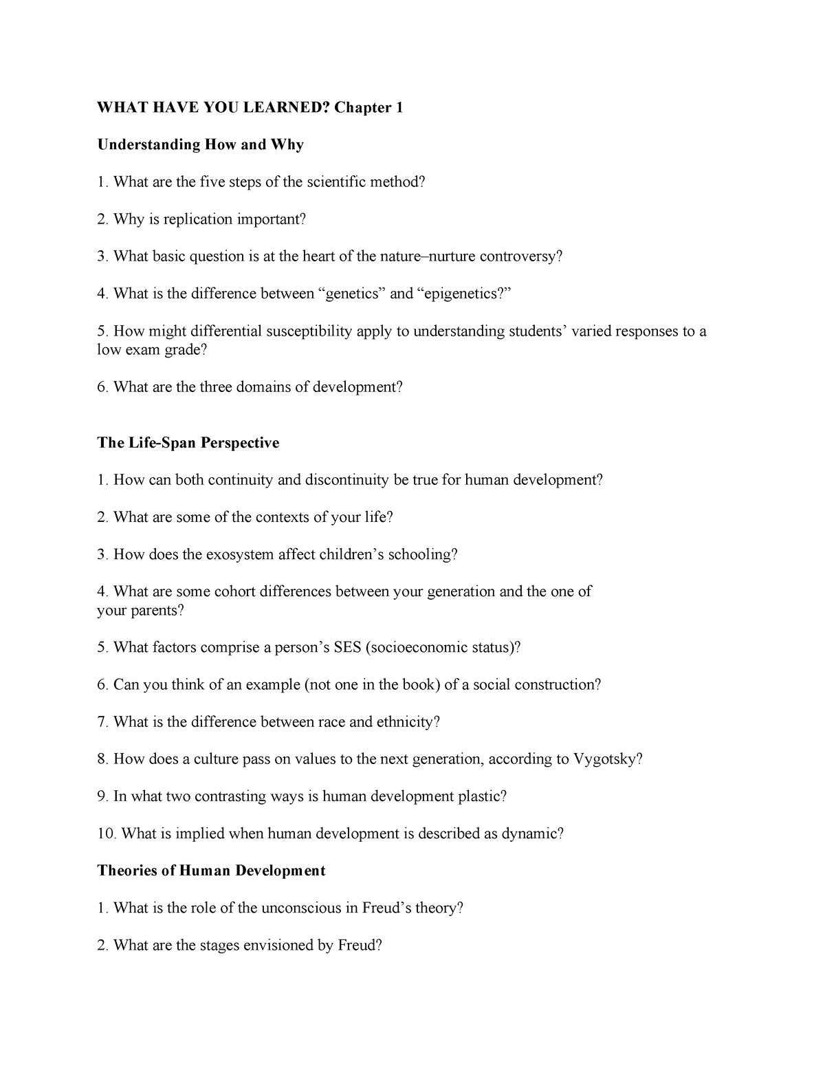 Ch 1 Questions - WHAT HAVE YOU LEARNED? Chapter 1 Understanding How And ...