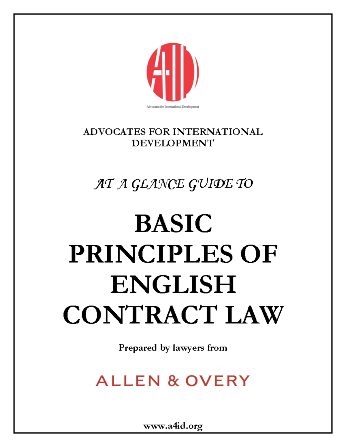 Basic Principles of English Contract Law - ADVOCATES FOR INTERNATIONAL ...