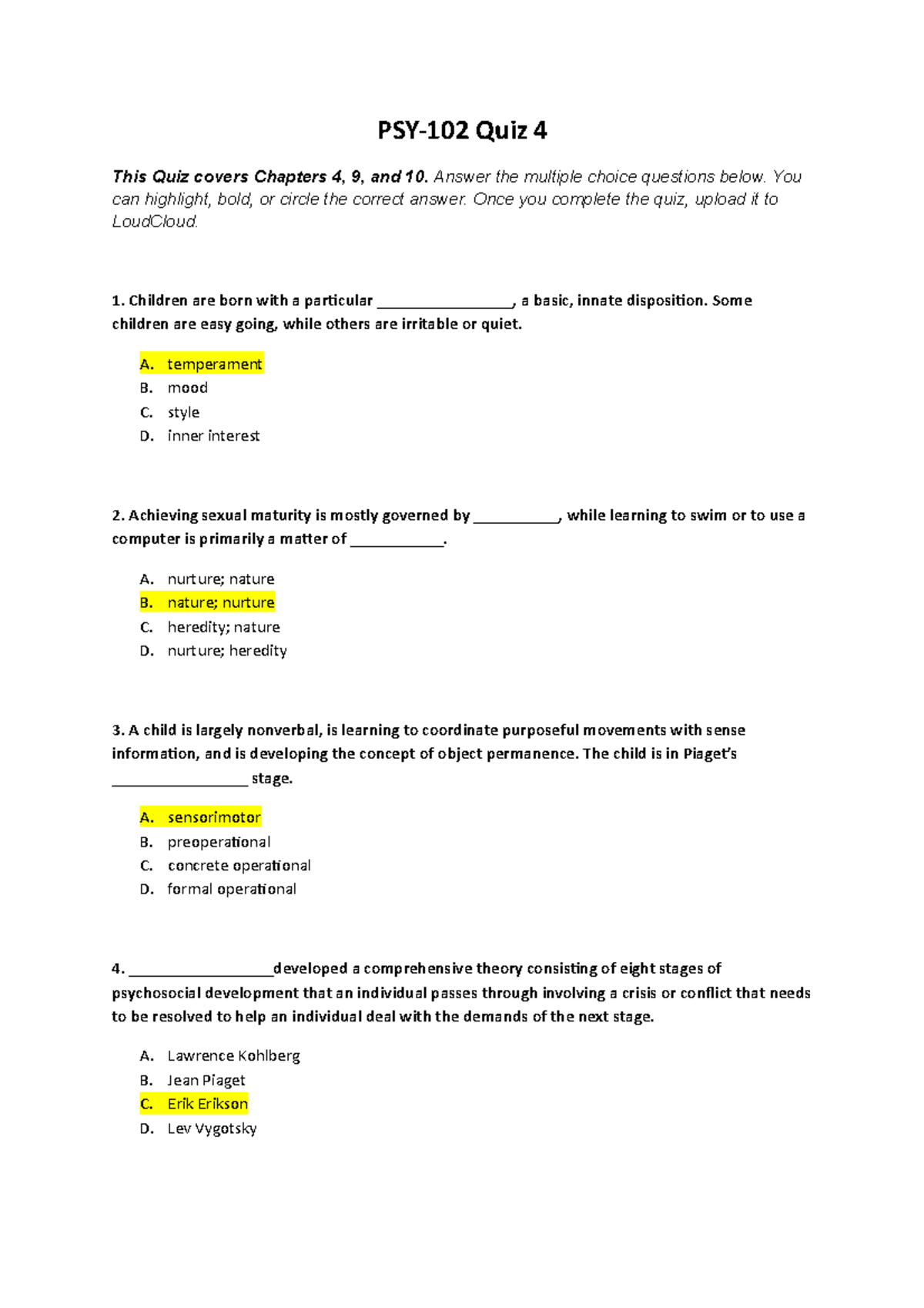 General Psychology Psy 102 Quiz 4 Fall 2021 Psy 102 Quiz 4 This Quiz General Psychology Psy 102 Quiz 4 Fall 2021 Psy 102 Quiz 4 This Quiz