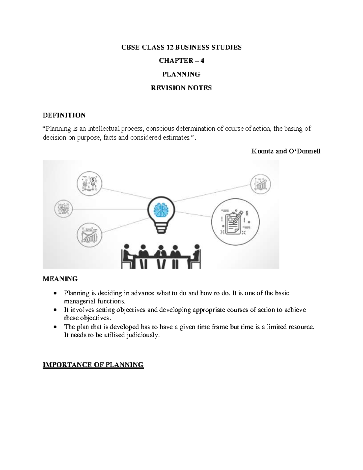 business planning chapter notes