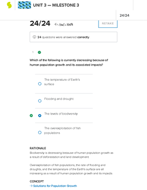 Sophia Environmental Science Milestone 1 - 1 22/22 That's 100% This ...