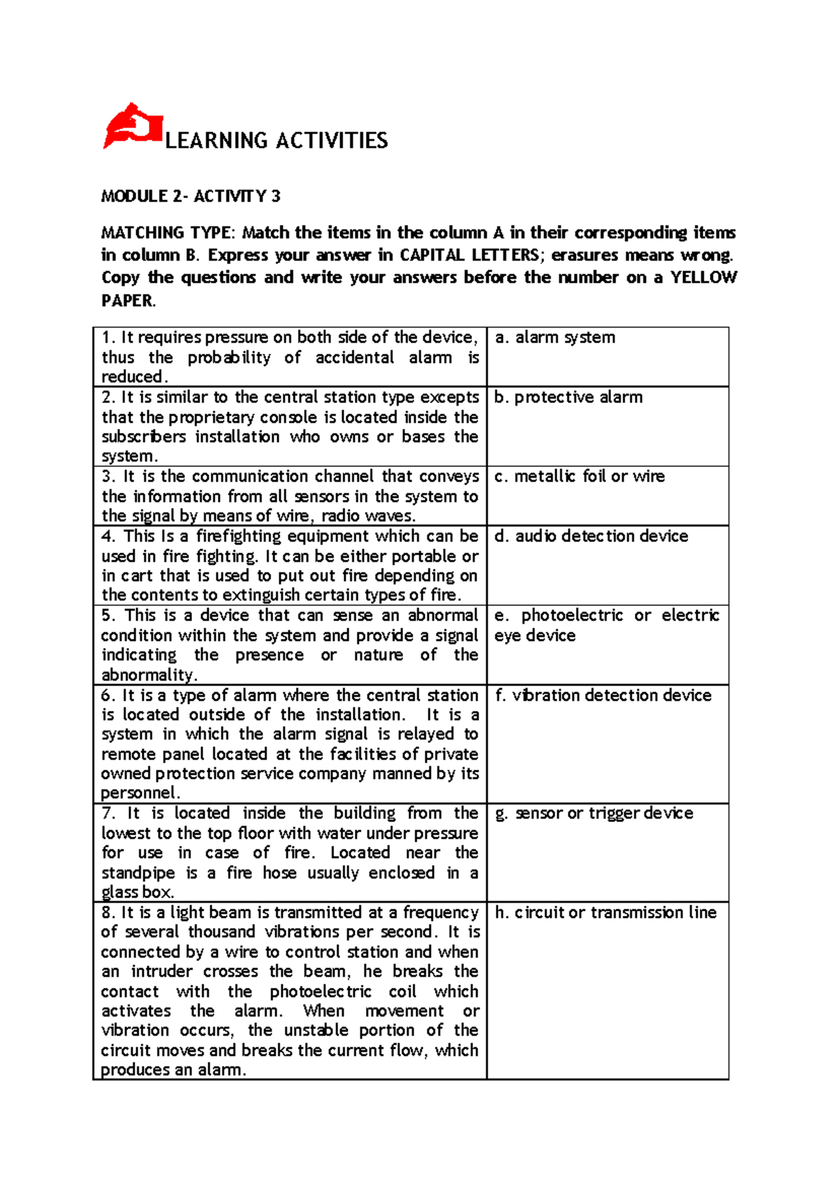 Learning Activity No 2 3 4 Learning Activities Module 2 Activity