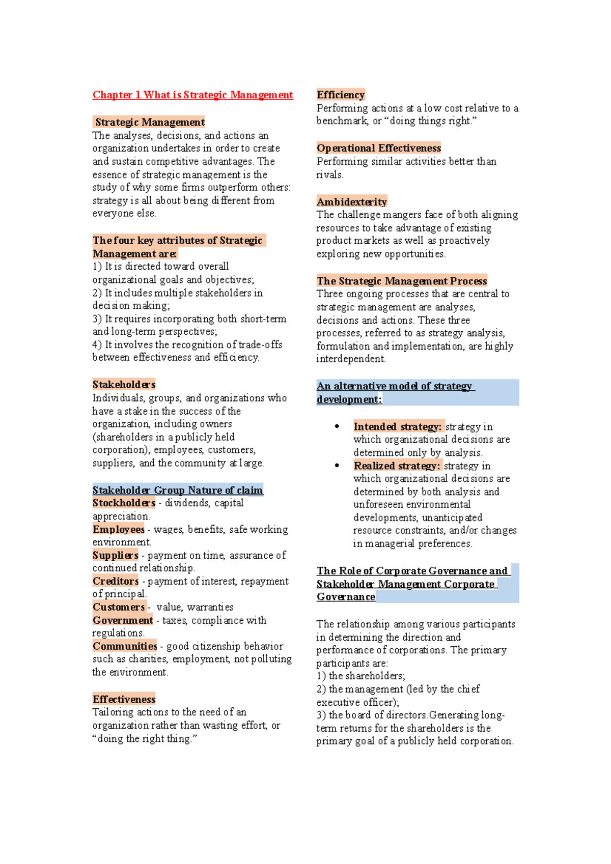 Chapter 1 What Is Strategic Management - Chapter 1 What Is Strategic ...