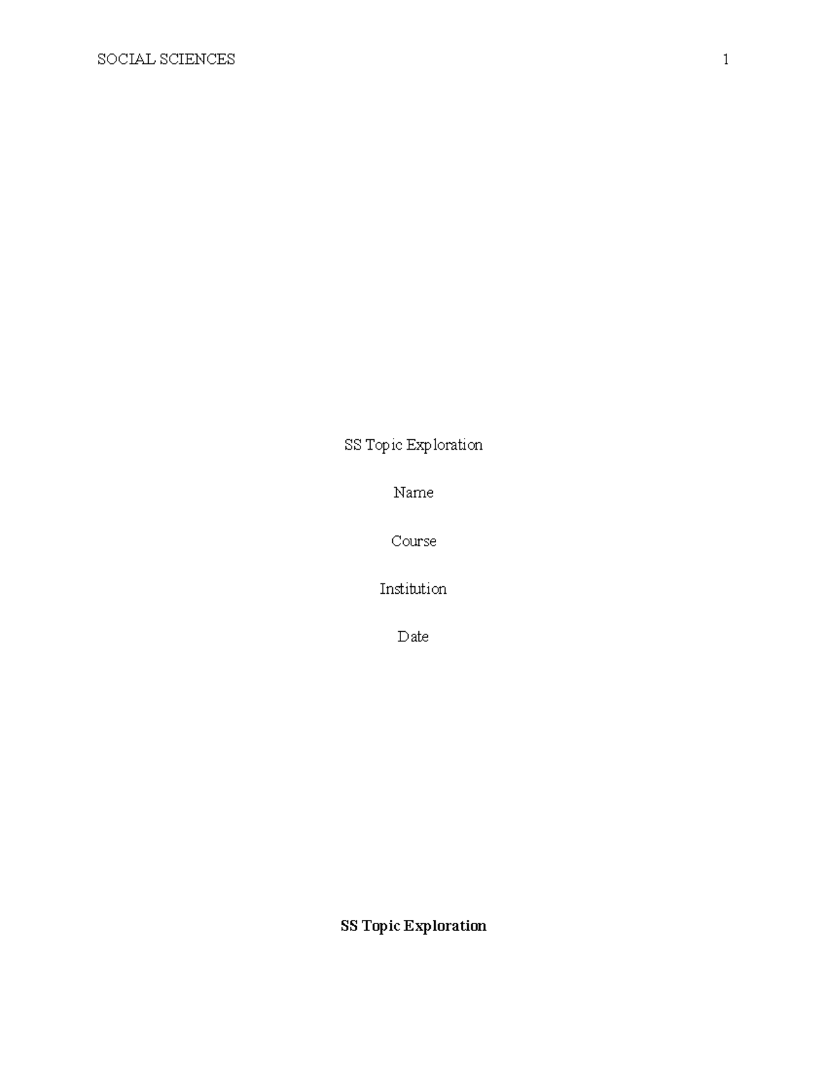 Candles in the Sun SOCIAL SCIENCES 1 SS Topic Exploration Name Course