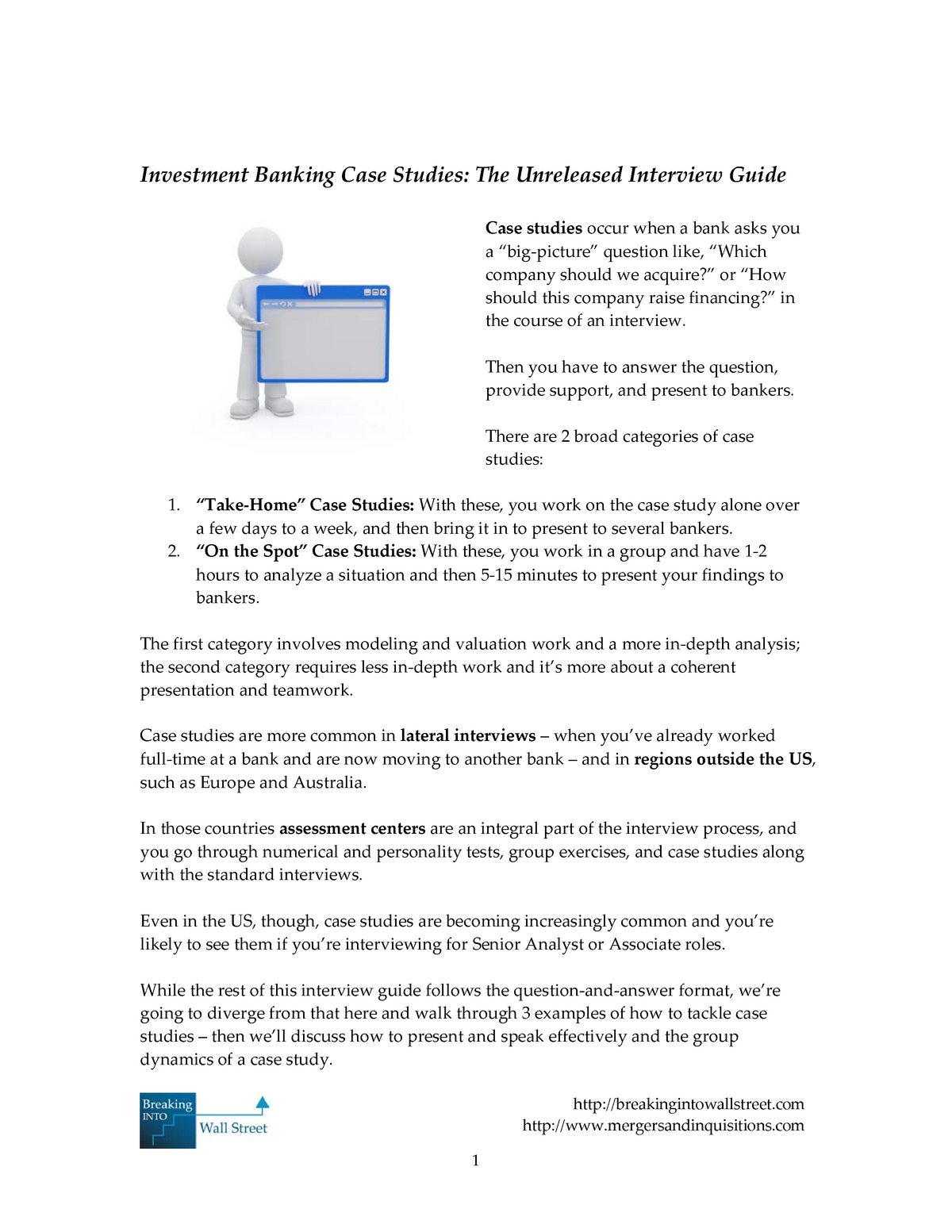 case study investment banking interview