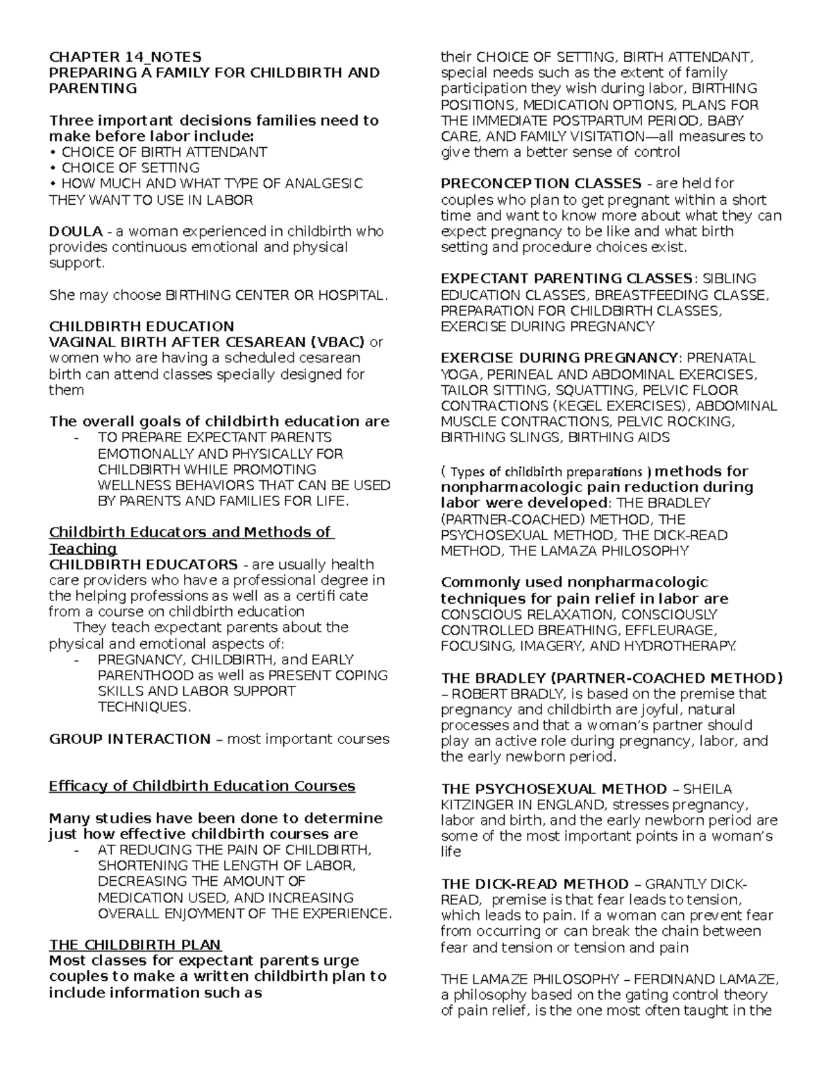 Chapter 14 Notes - Nursing - BSU - Studocu
